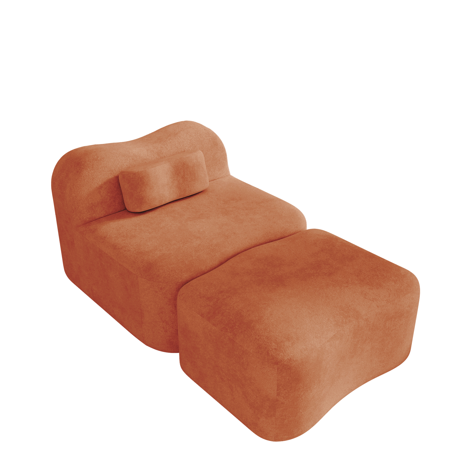 Canapé, configuration modulable, 96 x 167 x 70 cm, velours et tissu, chêne - vue 1