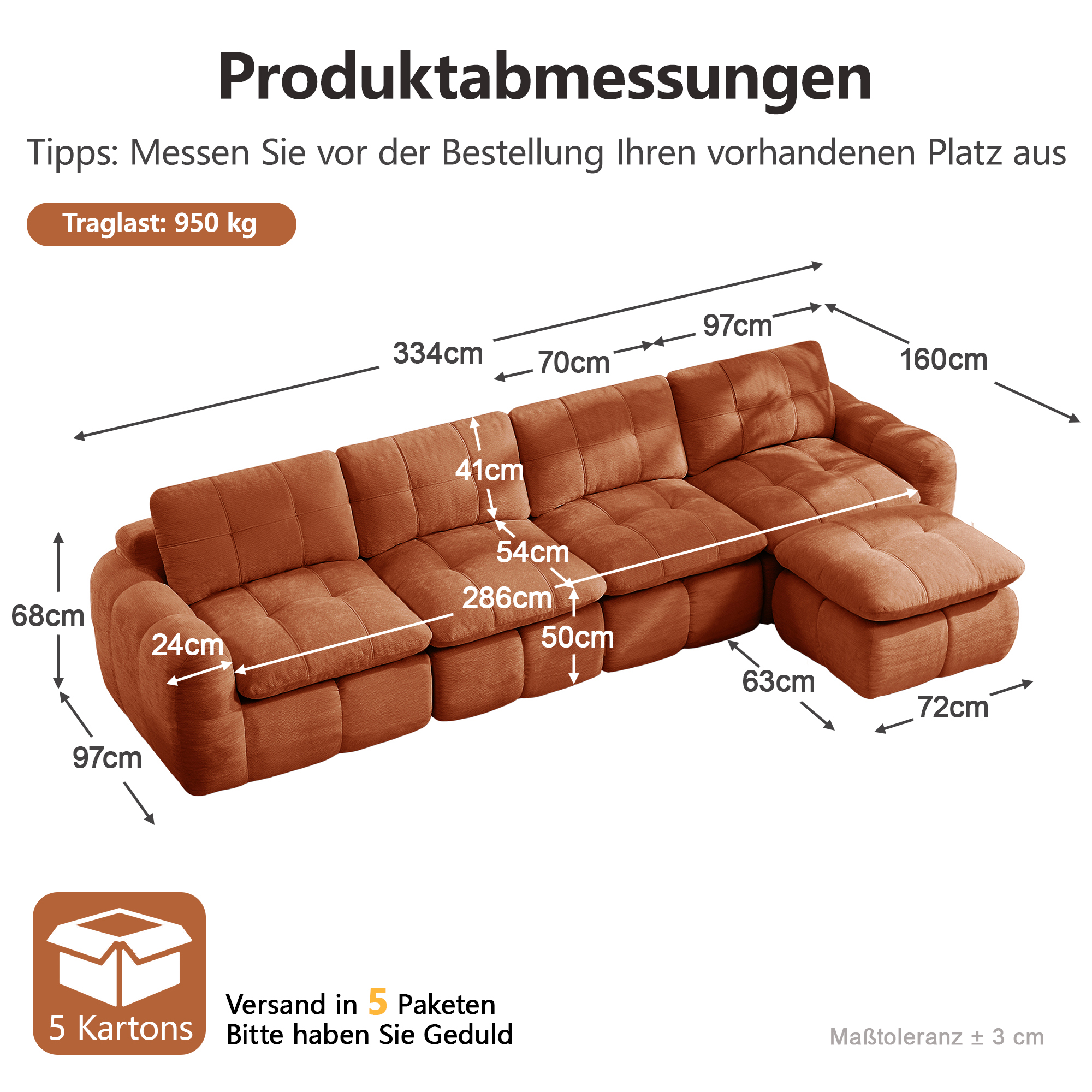 Dimensions du canapé
