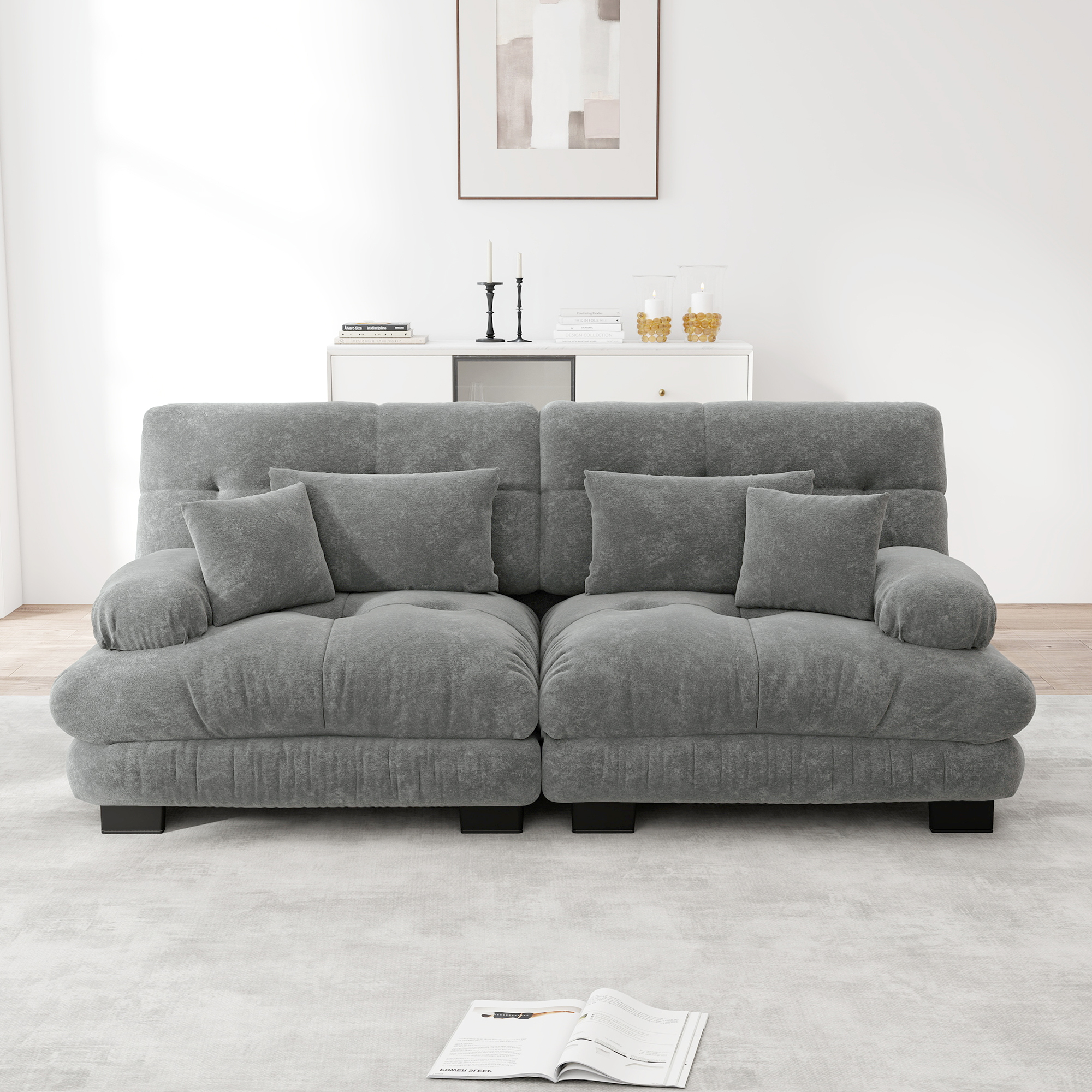 Cloud Ecksofa für Wohnzimmer, Chenille Doppelsofa 
