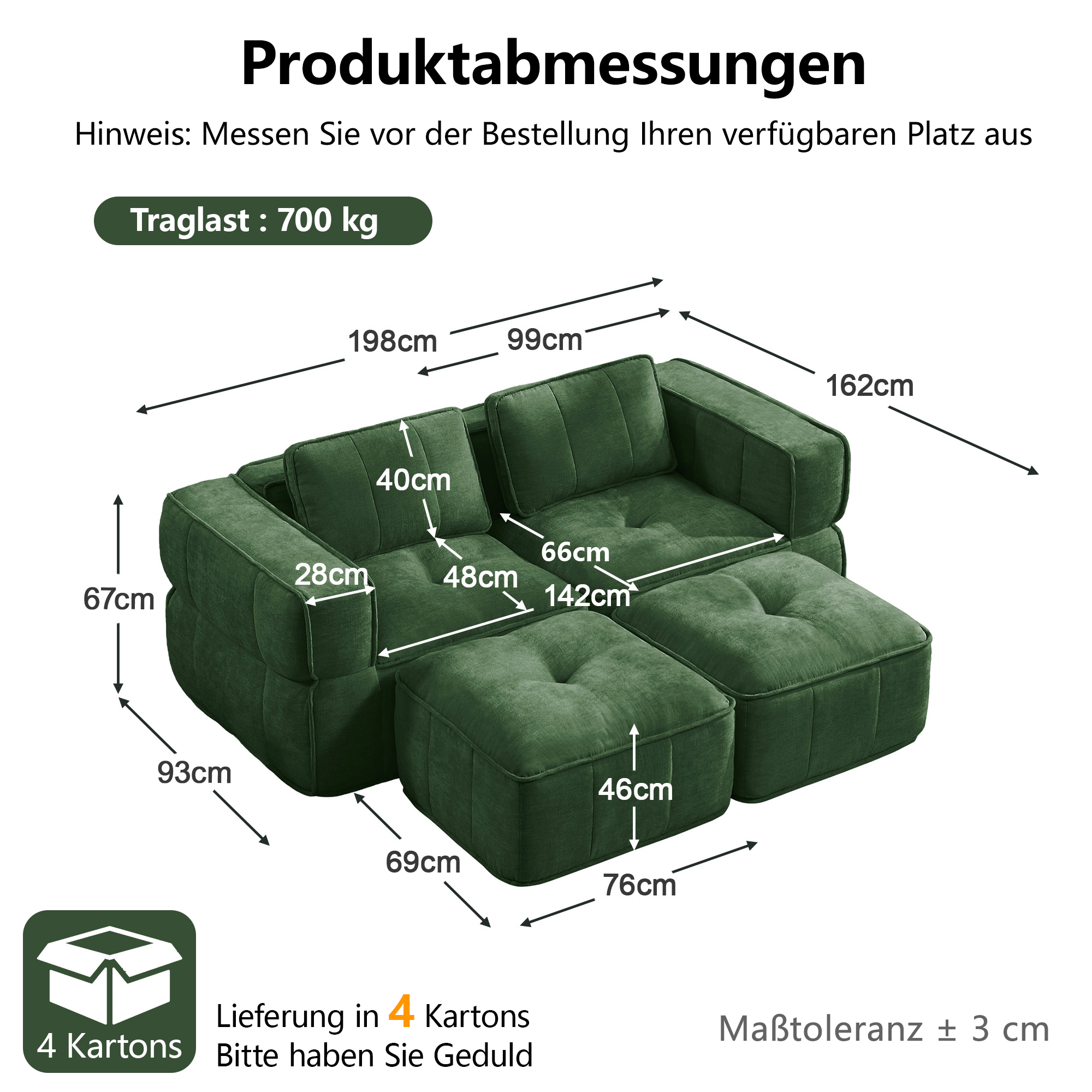 Dimensions du canapé