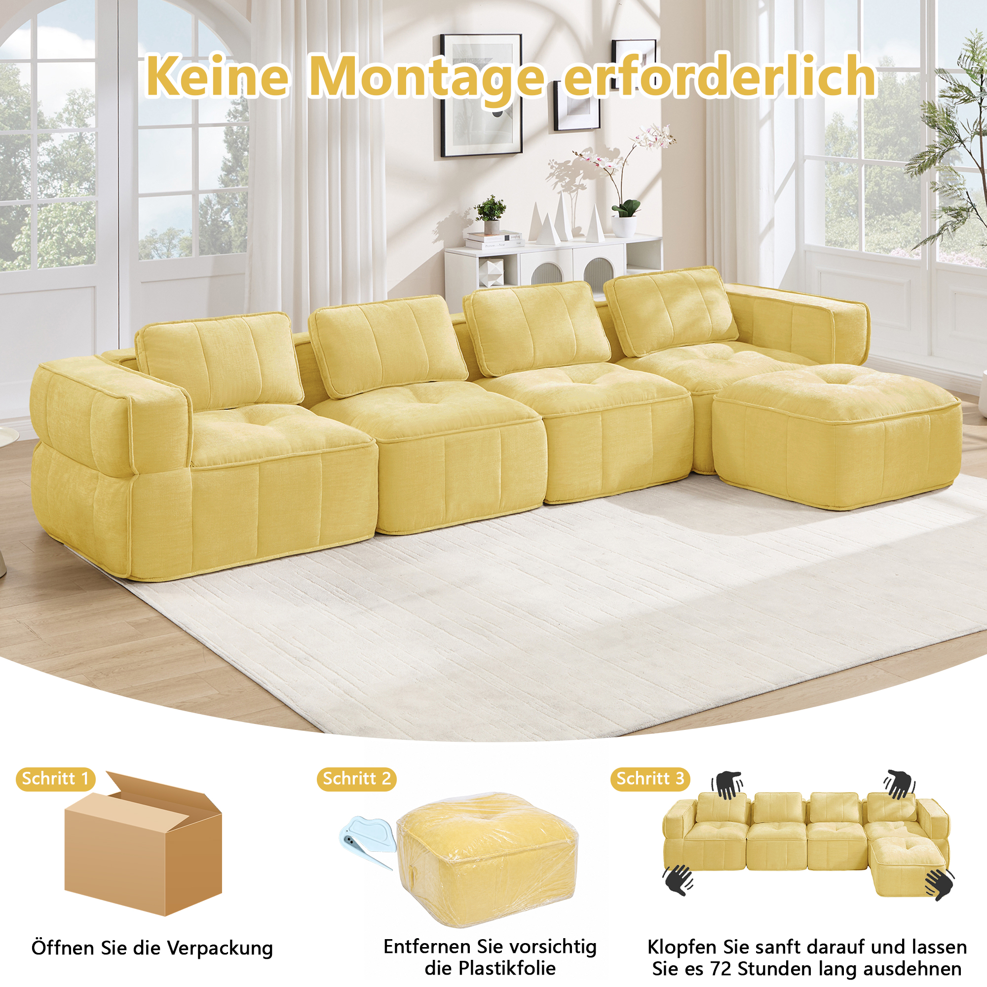 Canapé modulaire Jaune - visuel 5