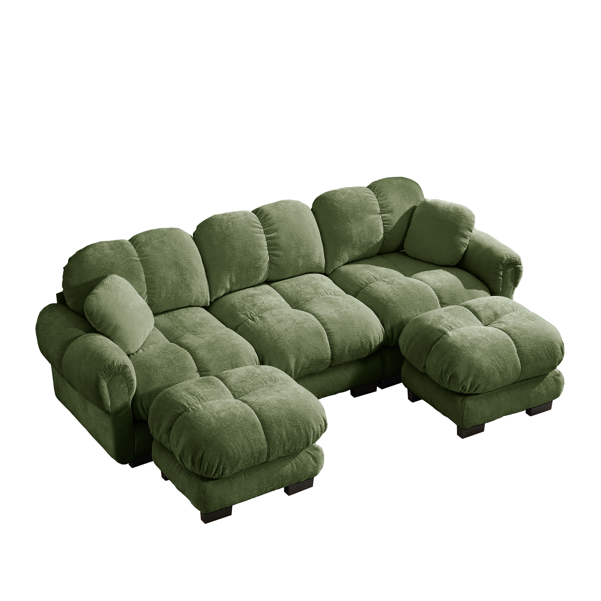 Canapé modulable avec assise confortable et finition soignée vert - spécifications 1