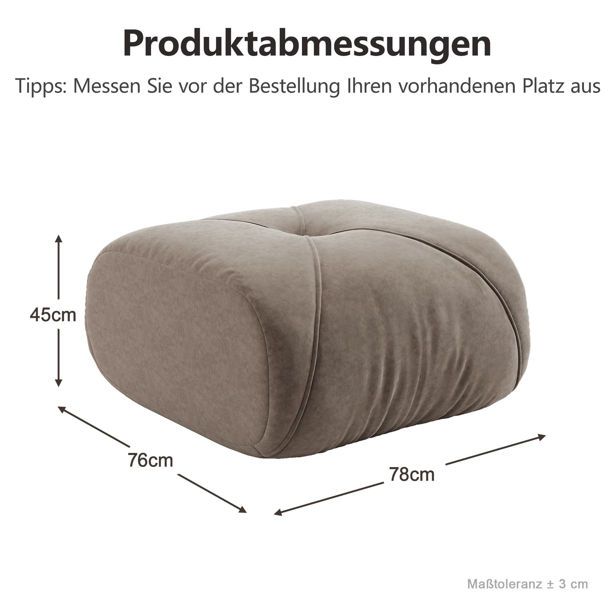 Dimensions du pouf