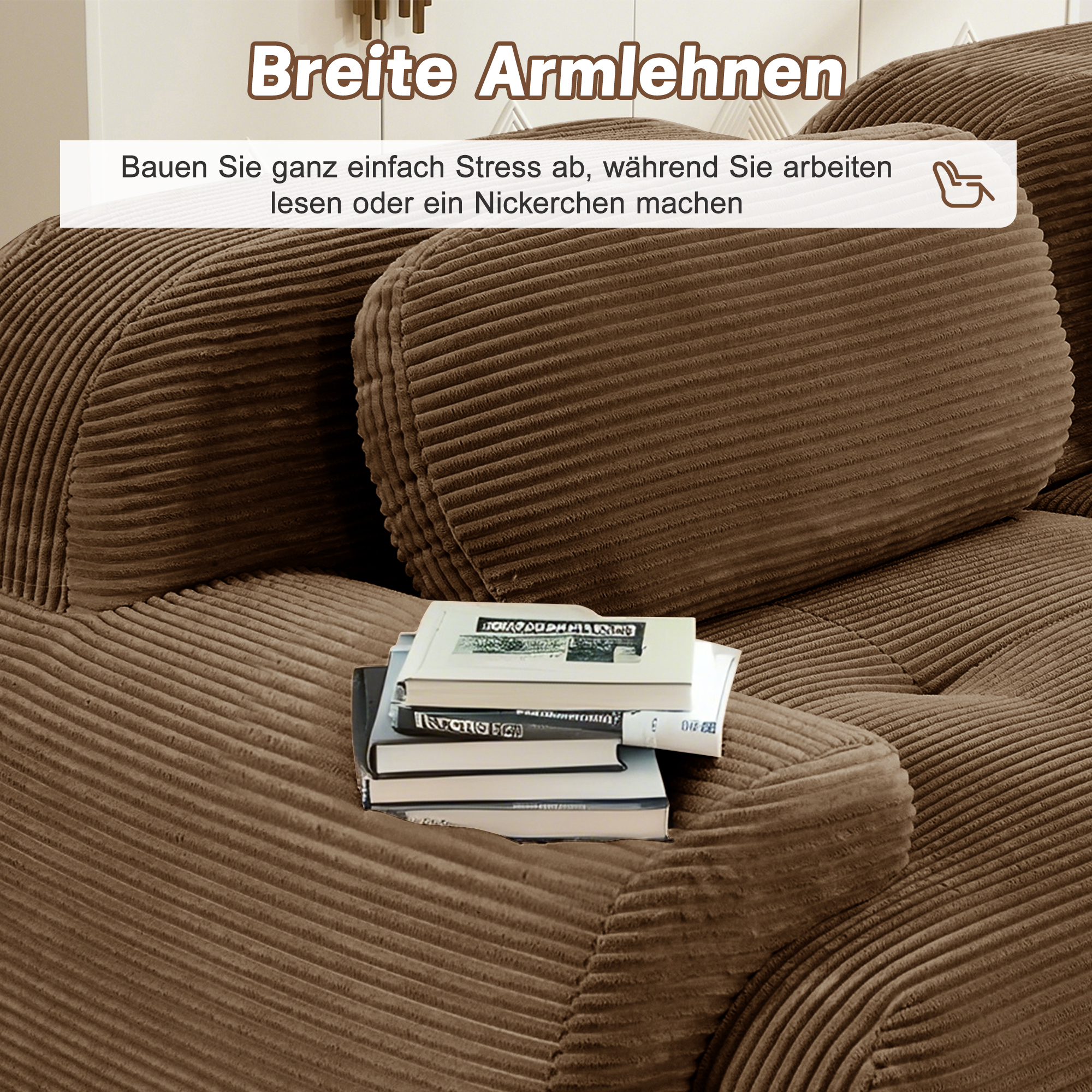 Canapé d'angle modulaire sans cadre, mousse 32D haute densité, tissu velours côtelé premium, pour salon, configuration flexible, confort exceptionnel, design simple, style luxueux discret, durabilité, détente - image 15