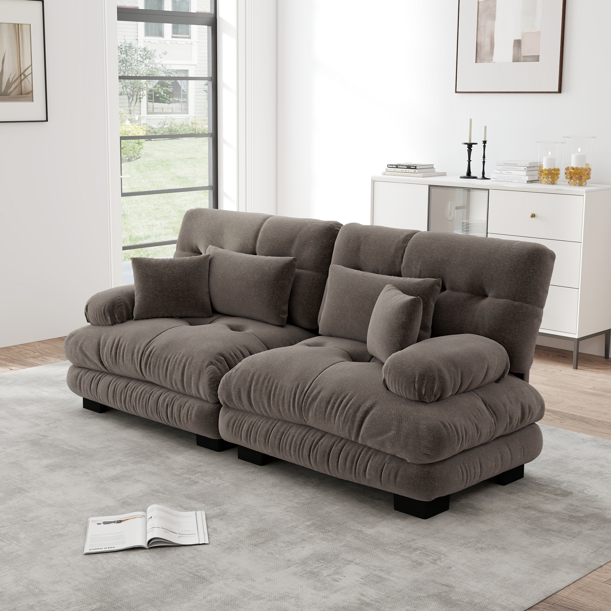 Cloud Ecksofa für Wohnzimmer, Chenille Doppelsofa 