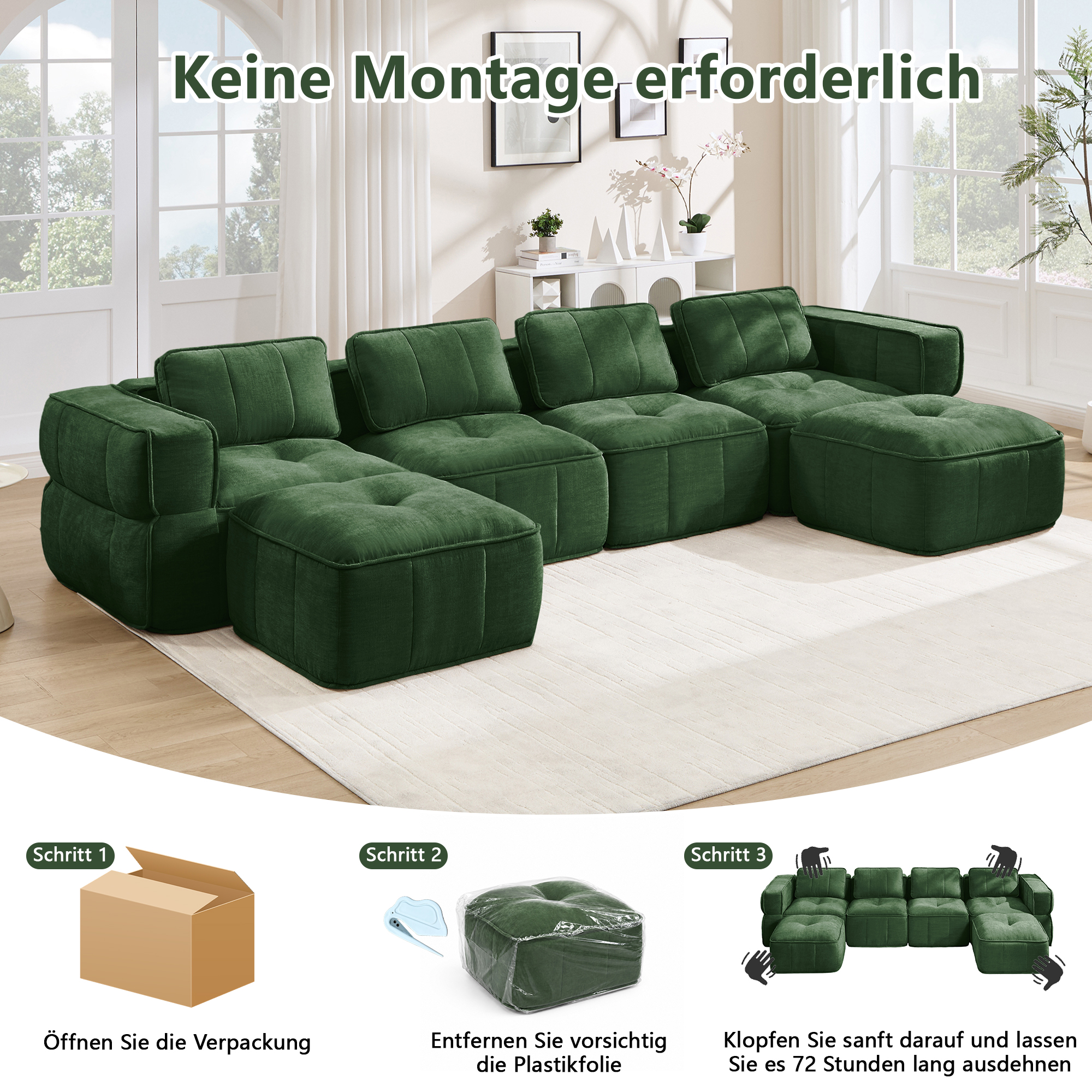 Canapé modulaire Vert - visuel 5