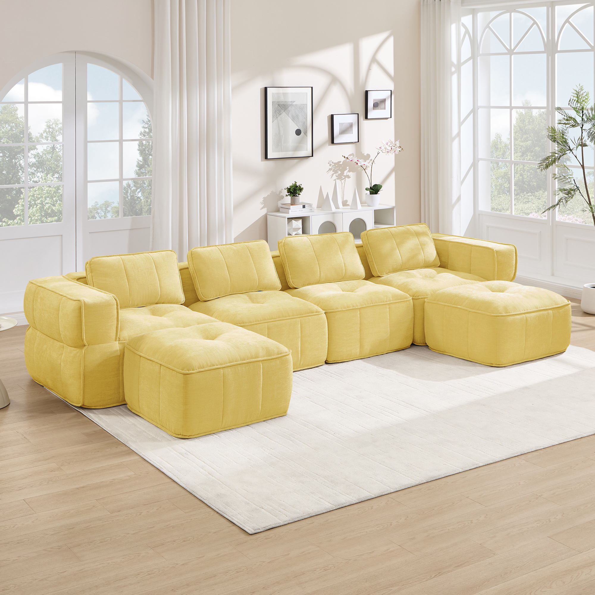Canapé modulaire Jaune - visuel 2
