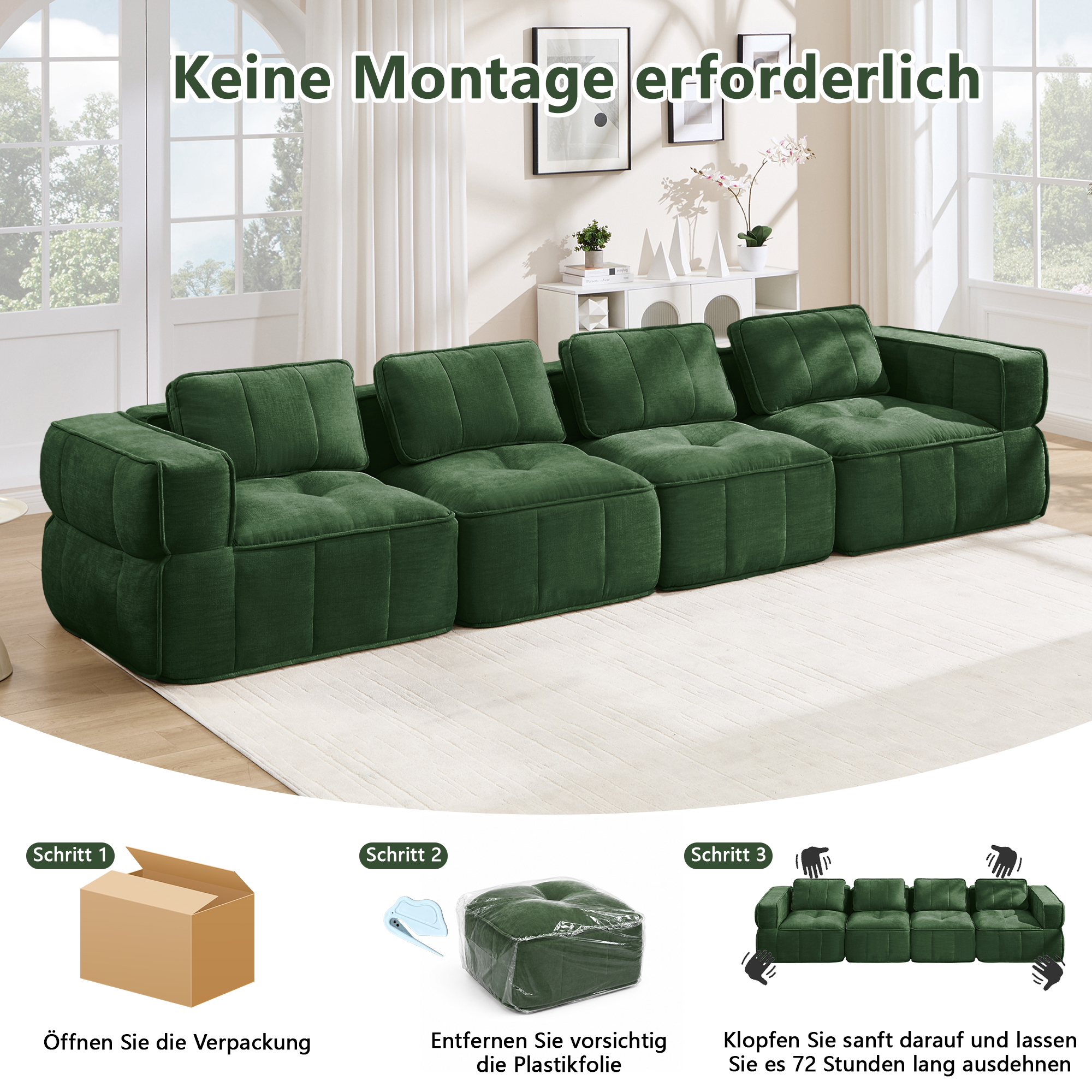 Canapé modulaire Vert - visuel 5