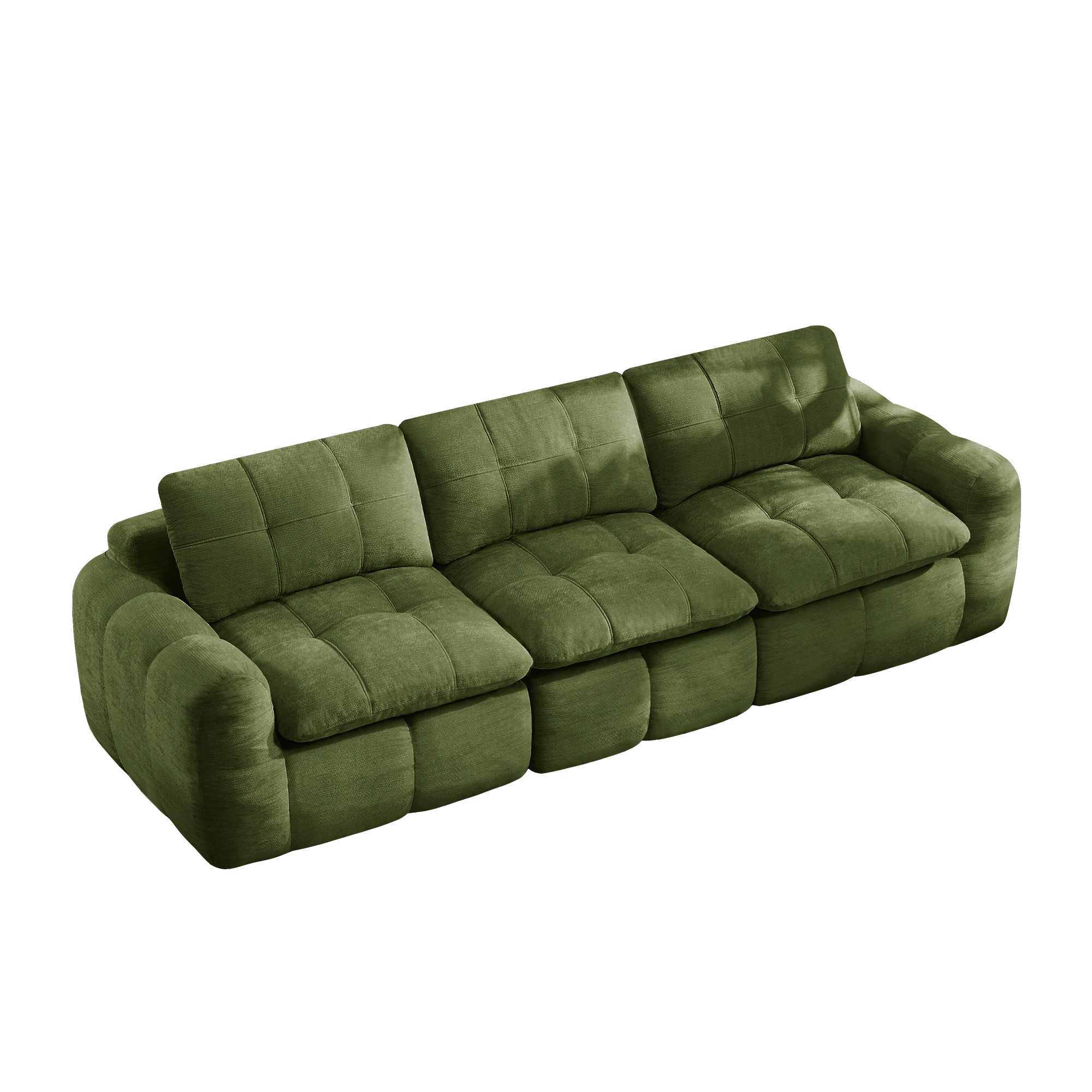 Canapé modulable 3 places 264 x 97 x 68 cm, Chenille, vert - vue complémentaire 1