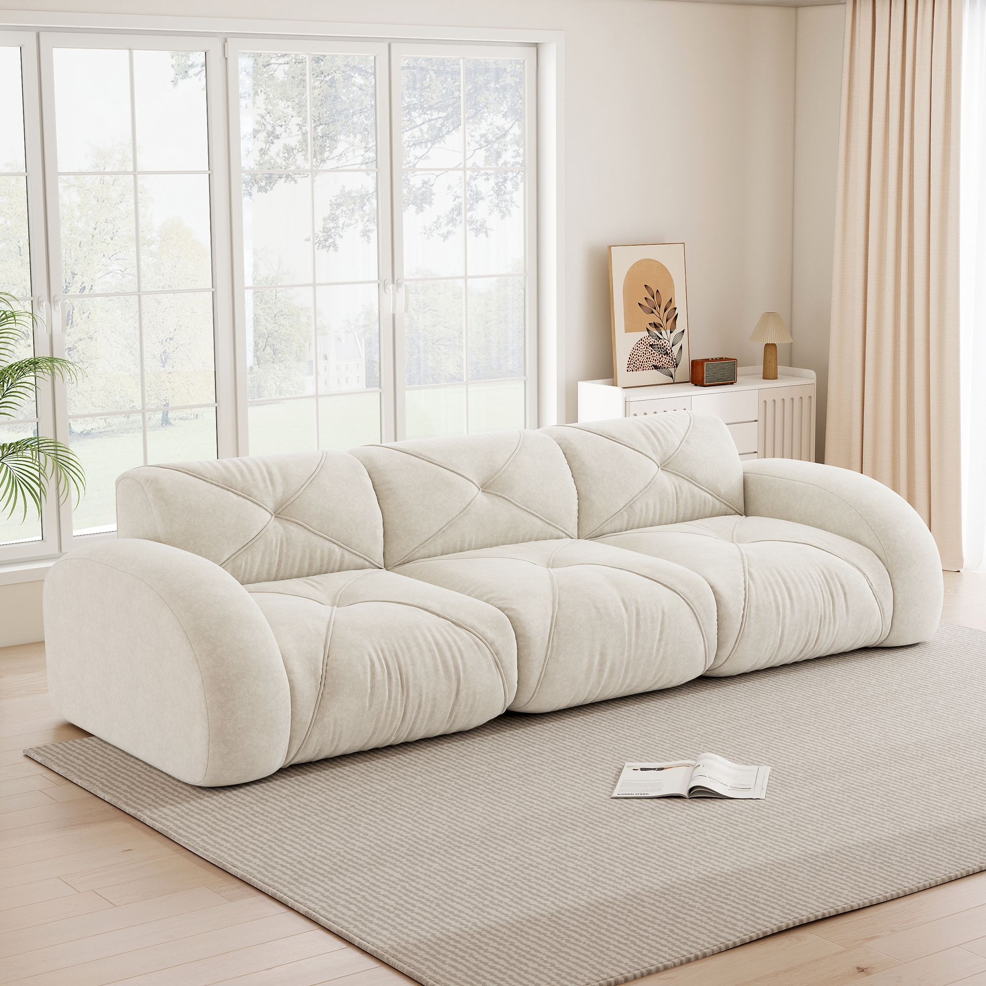 Rahmenloses Sofa, extra großes dreisitziges Moduls