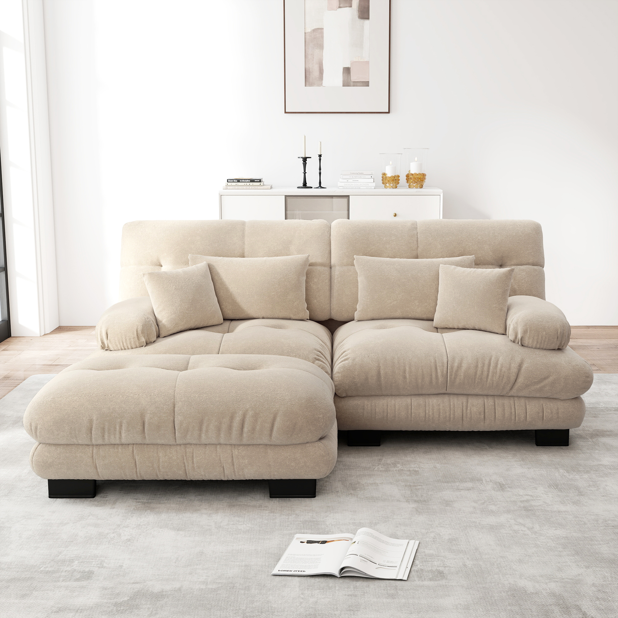 Cloud Ecksofa für Wohnzimmer, Chenille Doppelsofa 