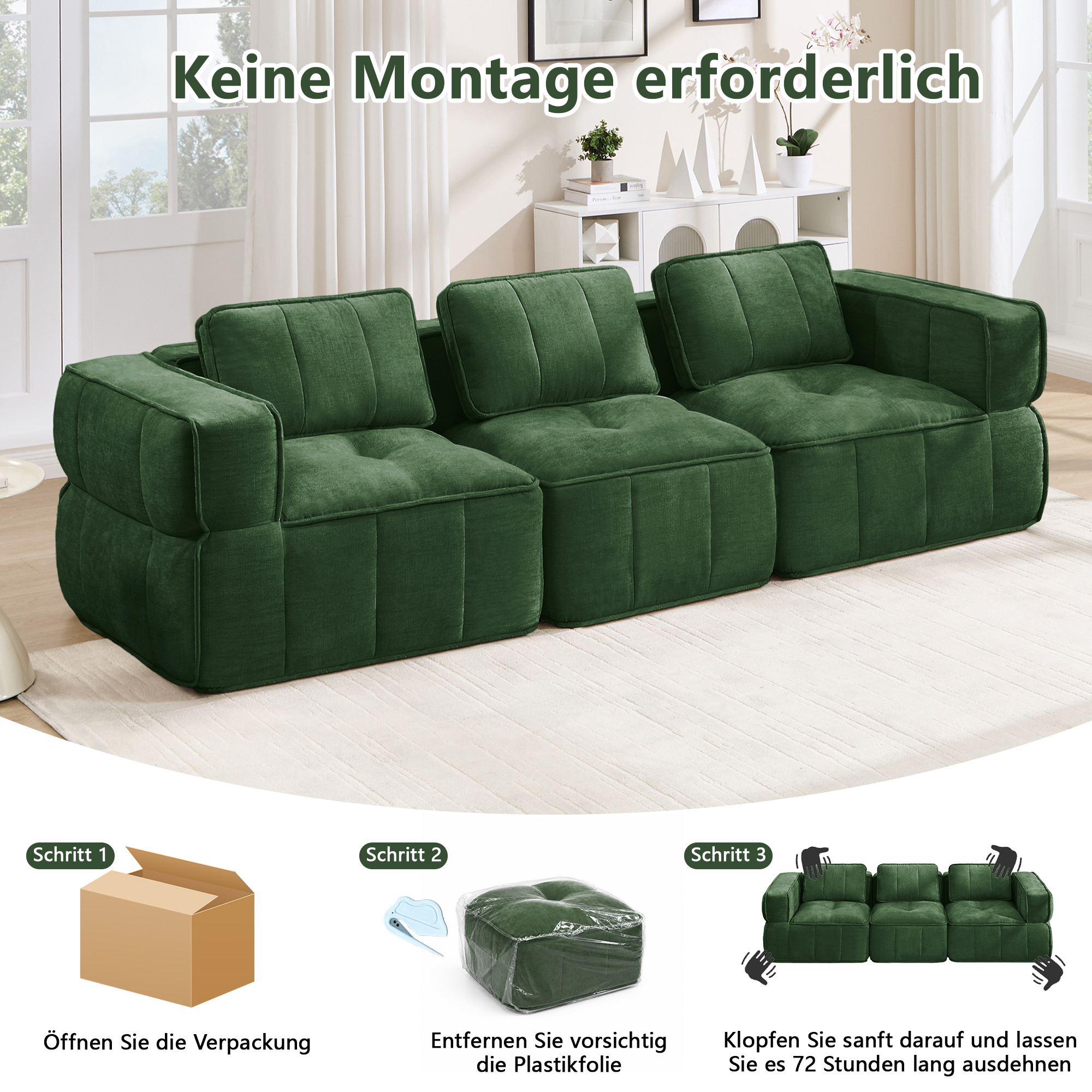 Canapé modulaire Vert - visuel 5