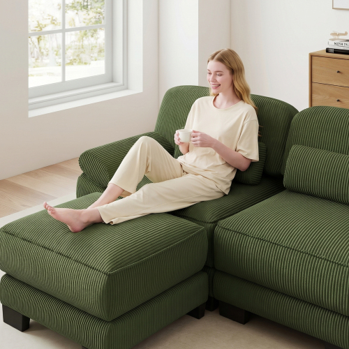 Pouf indépendant inclus avec le canapé d'angle