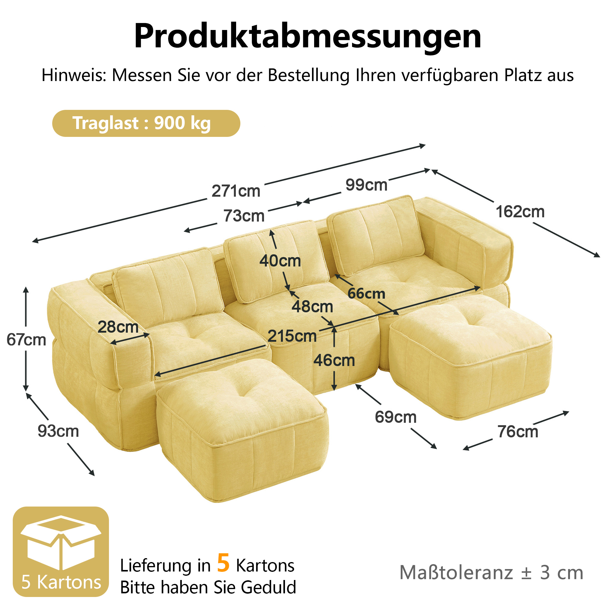 Dimensions du canapé