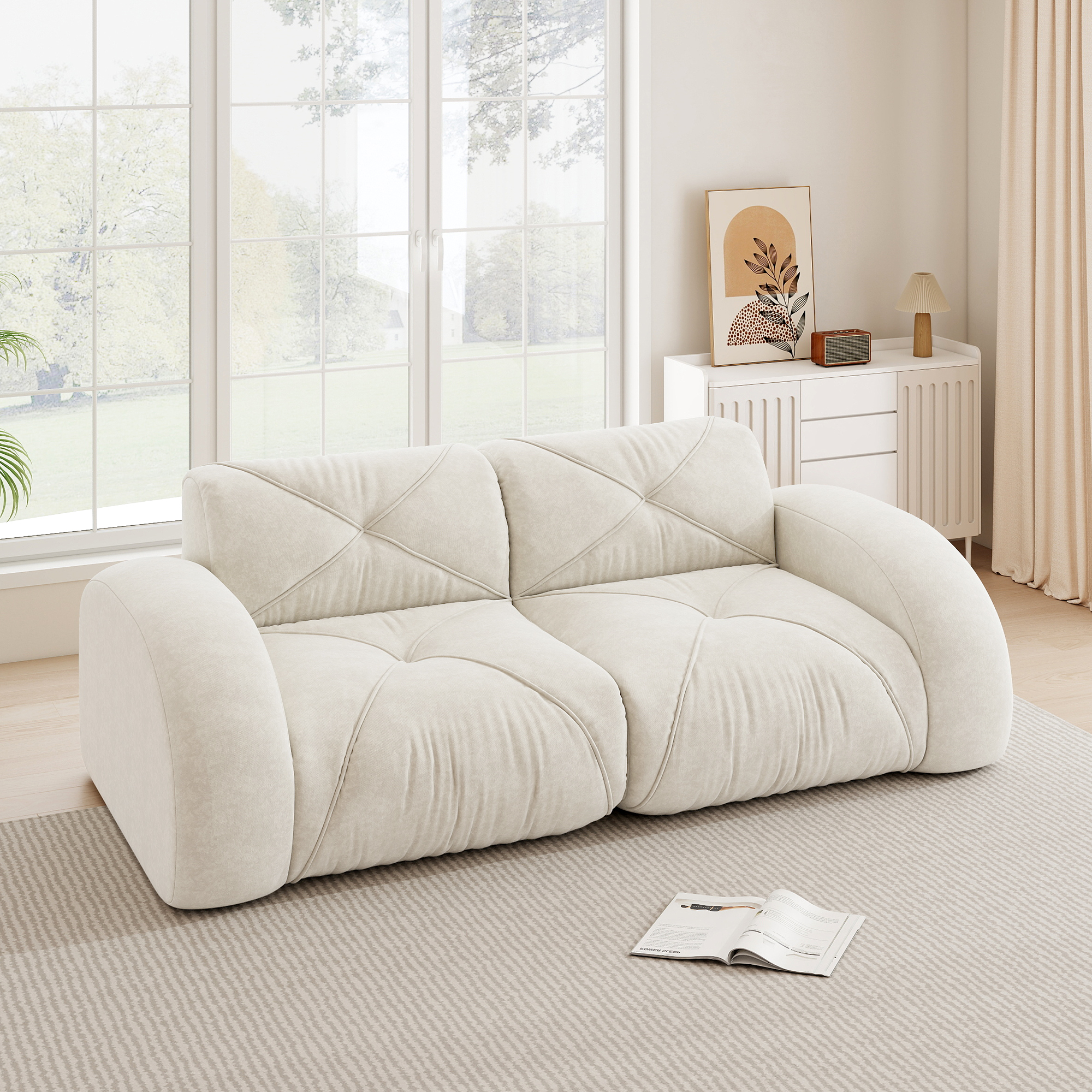 Rahmenloses Sofa, modulares 2-Sitzer-Sofa, 32D-Sch