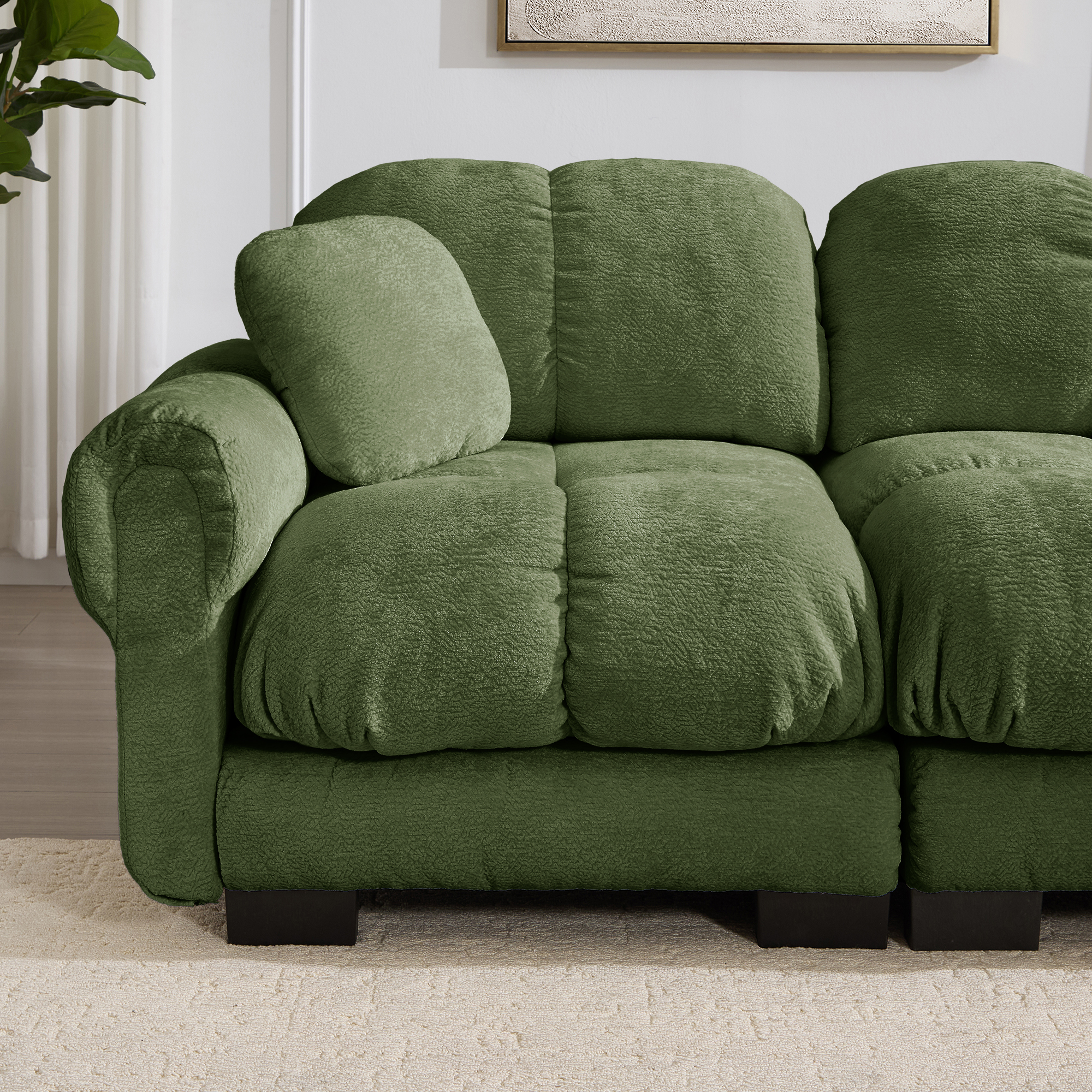 Canapé modulable en tissu chenille