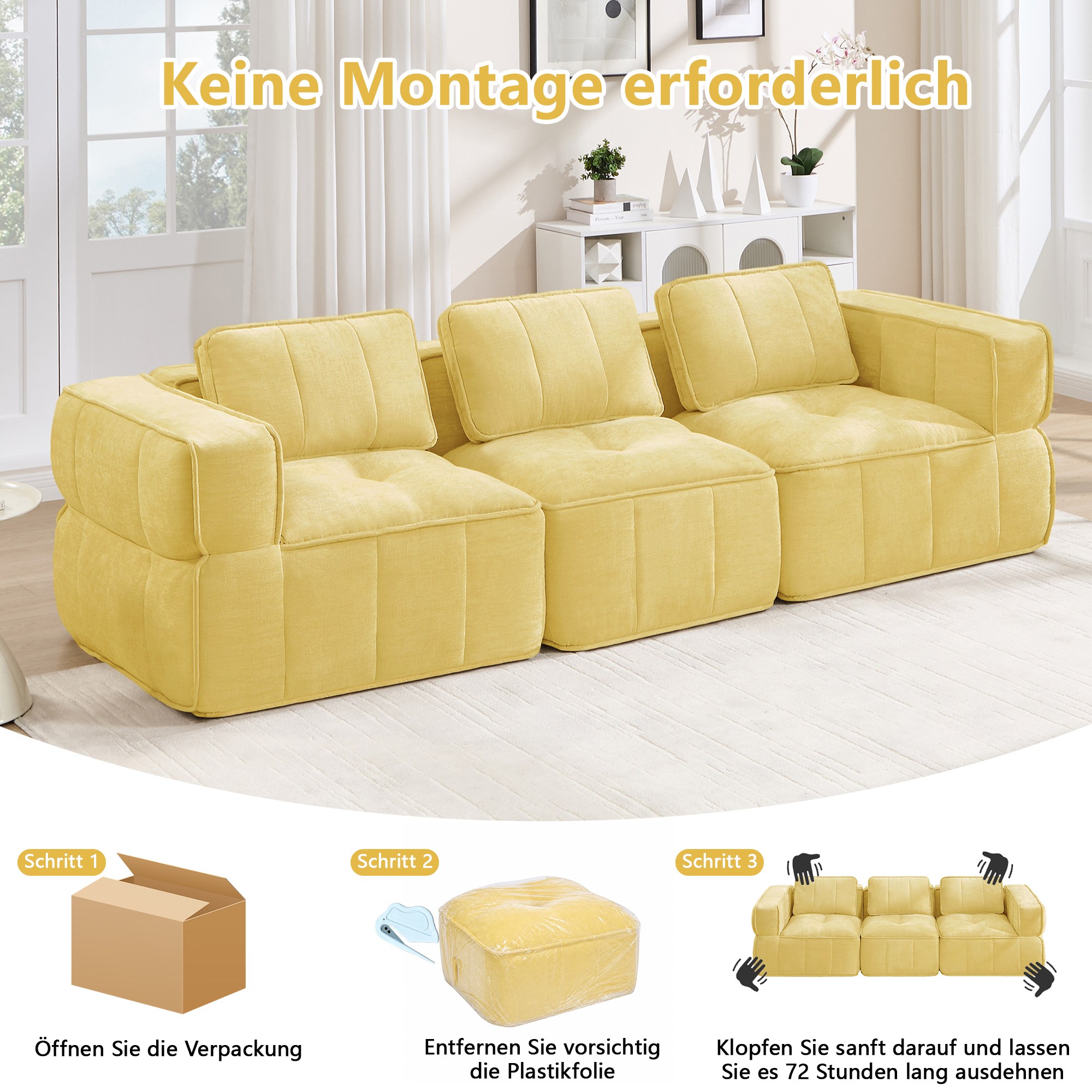 Canapé modulaire Jaune - visuel 5