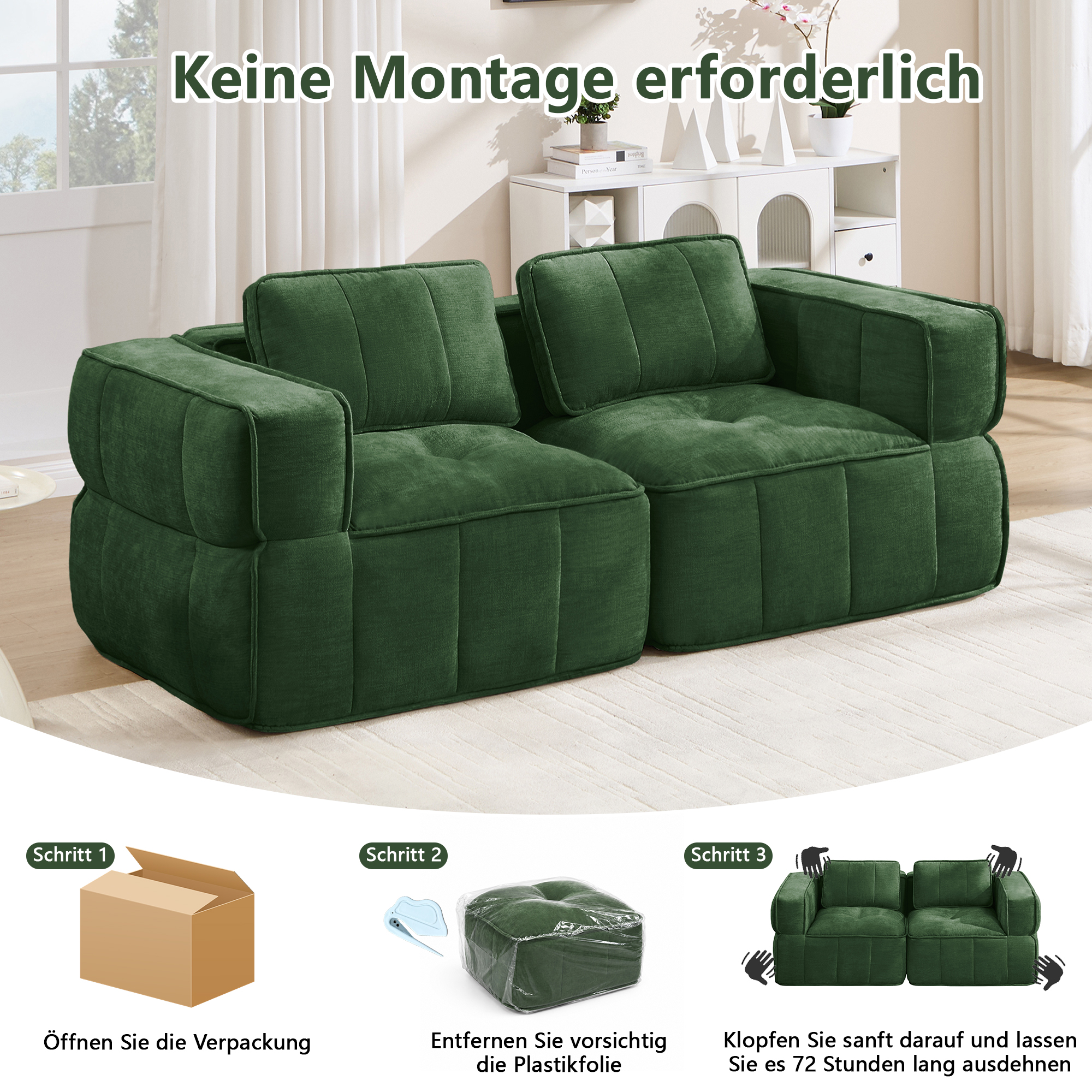 Canapé modulaire Vert - visuel 5