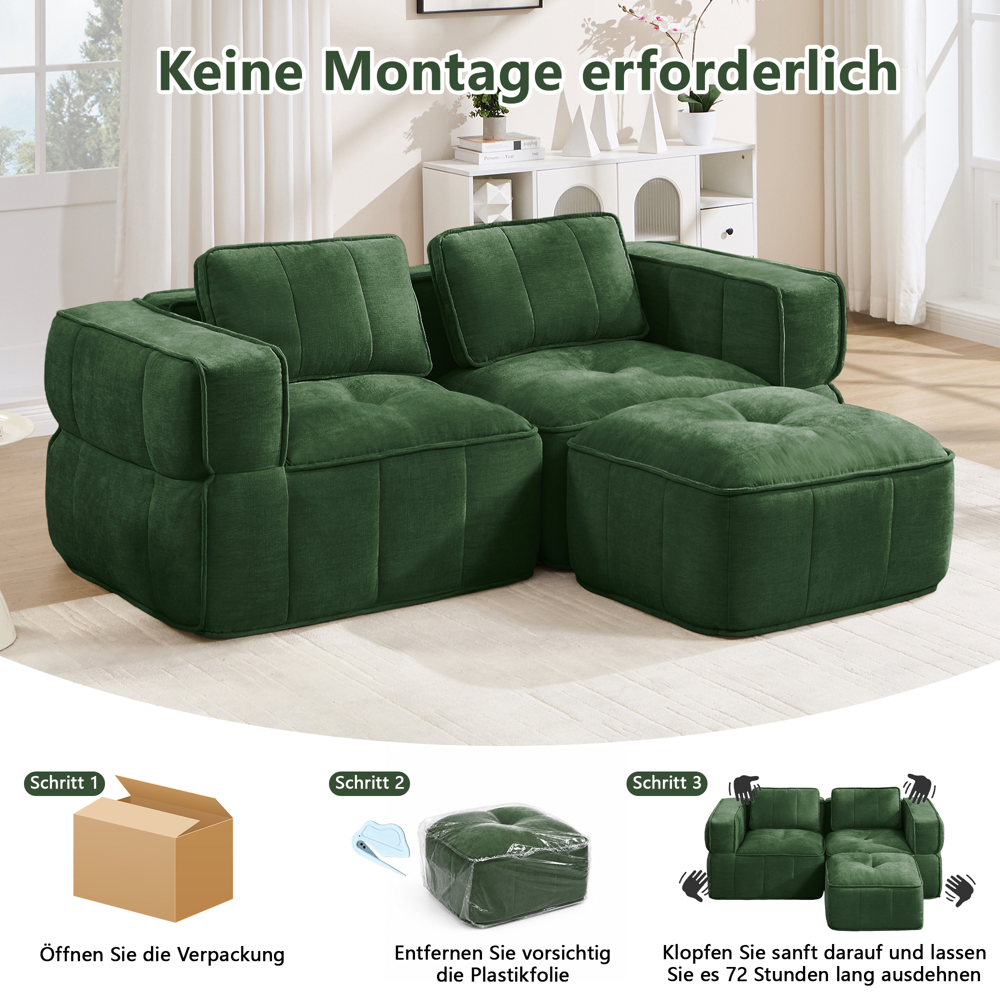 Canapé modulaire Vert - visuel 5