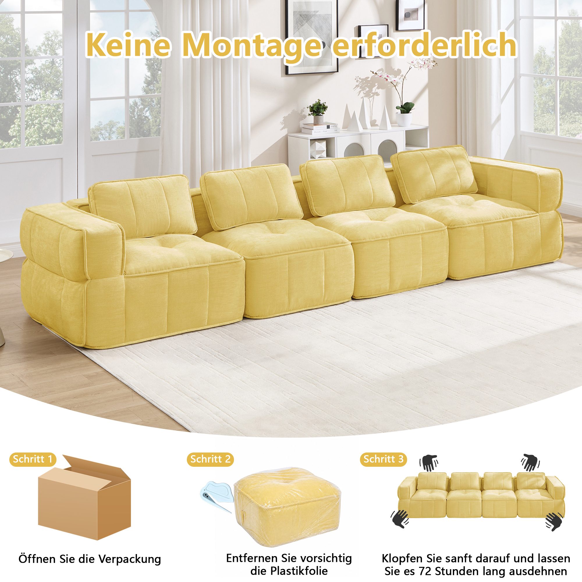 Canapé modulaire Jaune - visuel 5