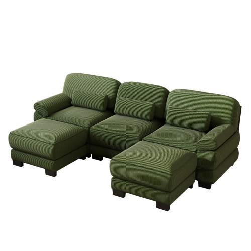 Deux poufs indépendants inclus avec le canapé modulable
