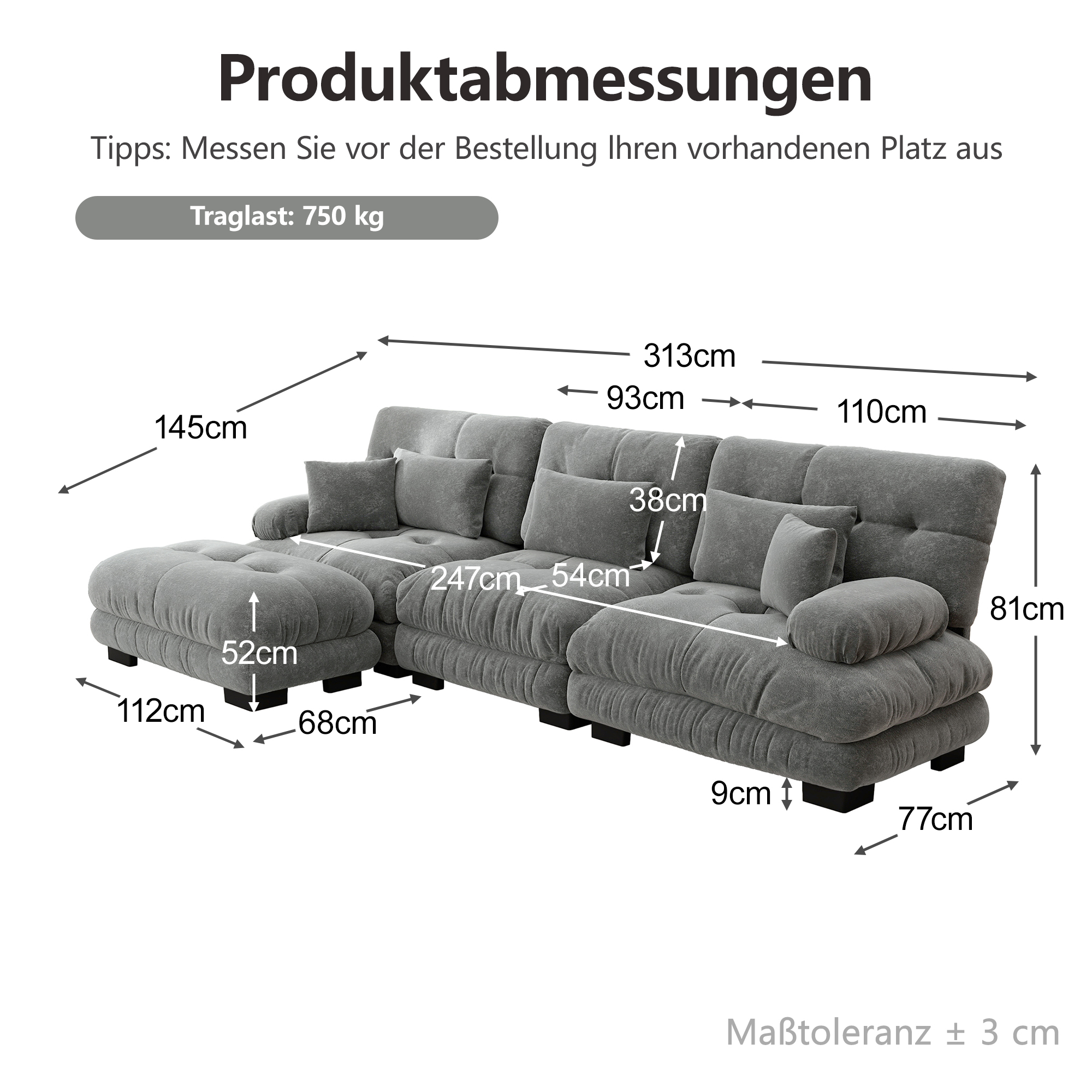 Dimensions du canapé convertible