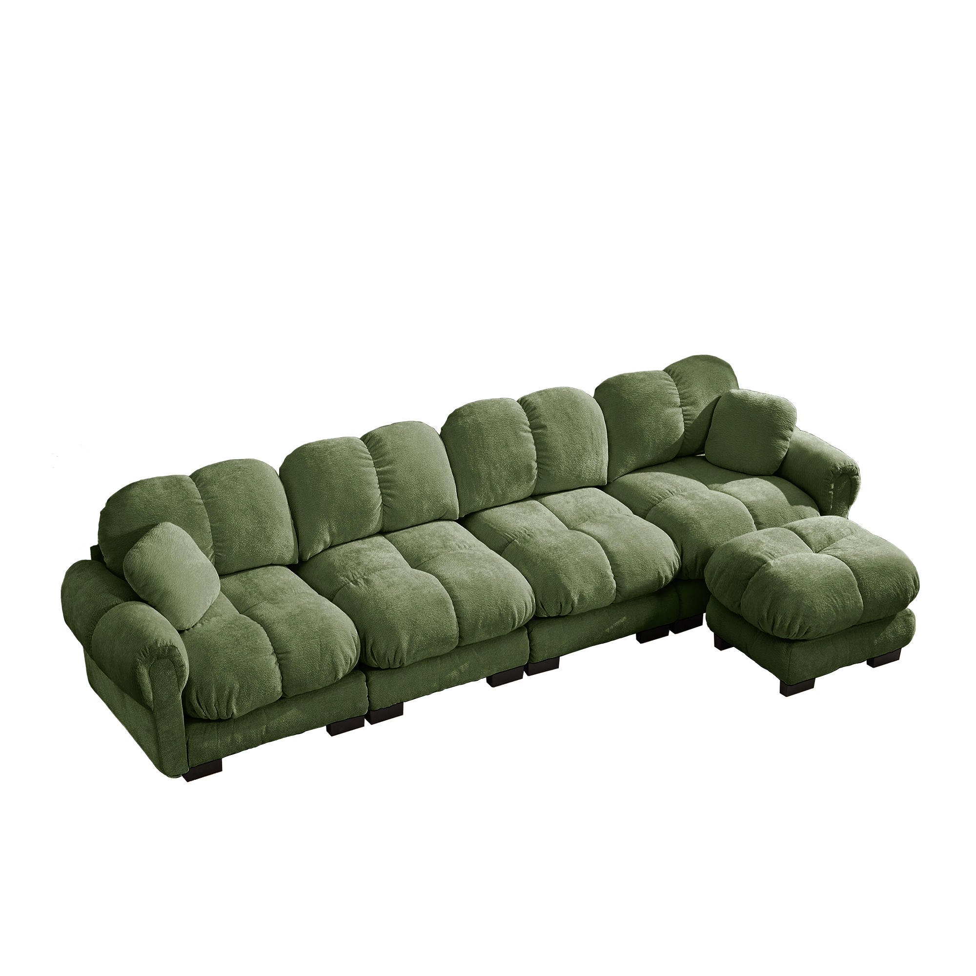 Canapé modulable avec assise confortable et finition soignée vert - spécifications 1