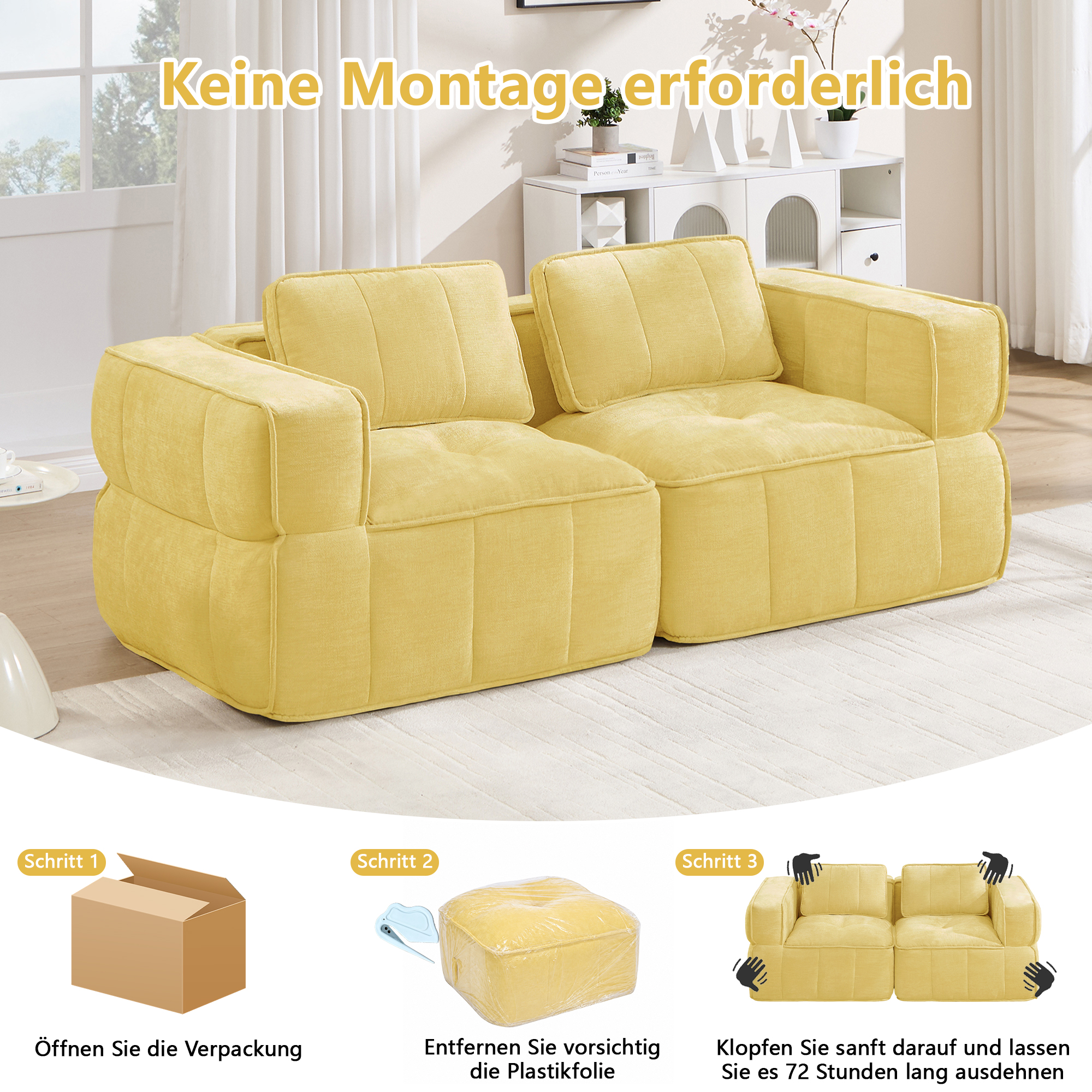 Canapé modulaire Jaune - visuel 5
