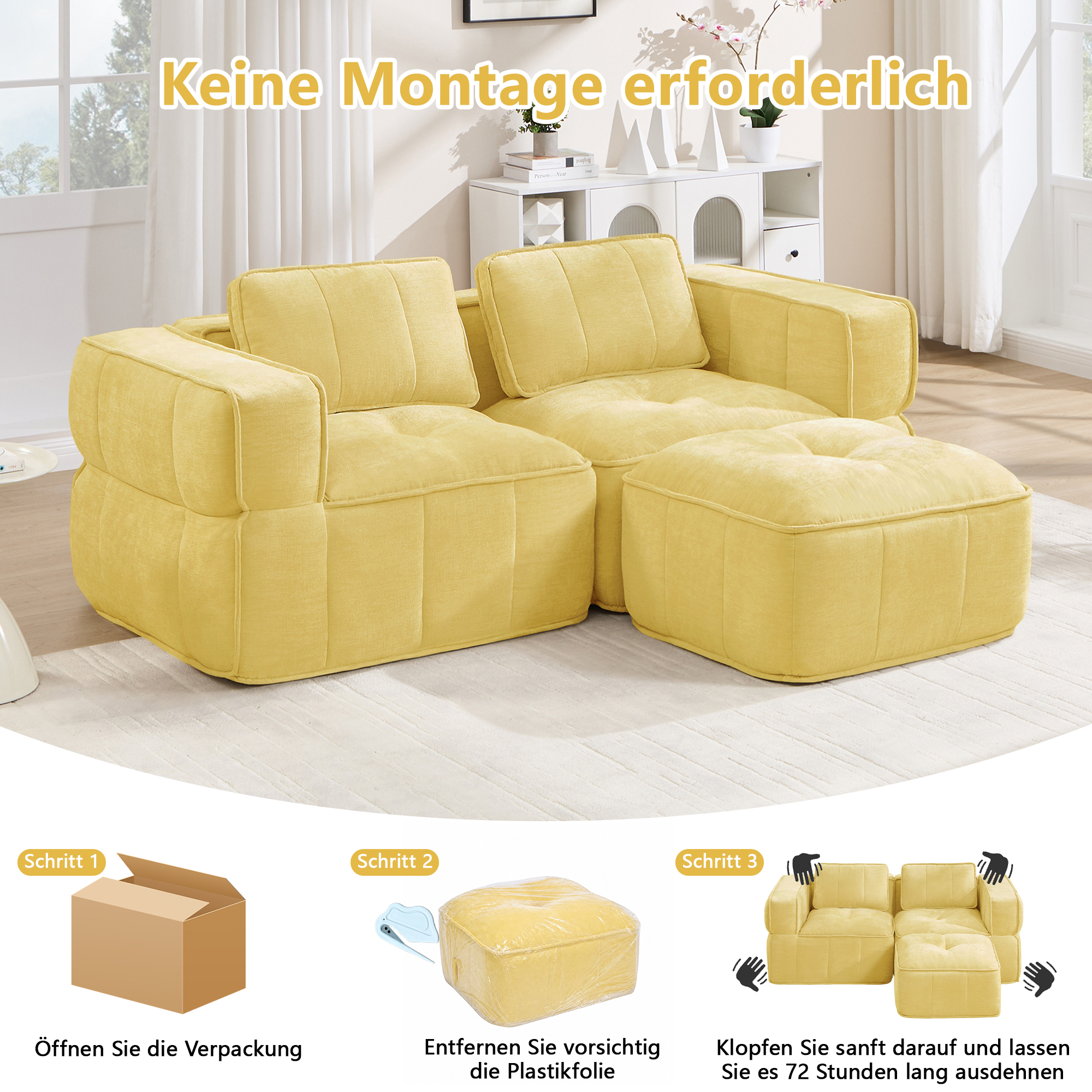 Canapé modulaire Jaune - visuel 5
