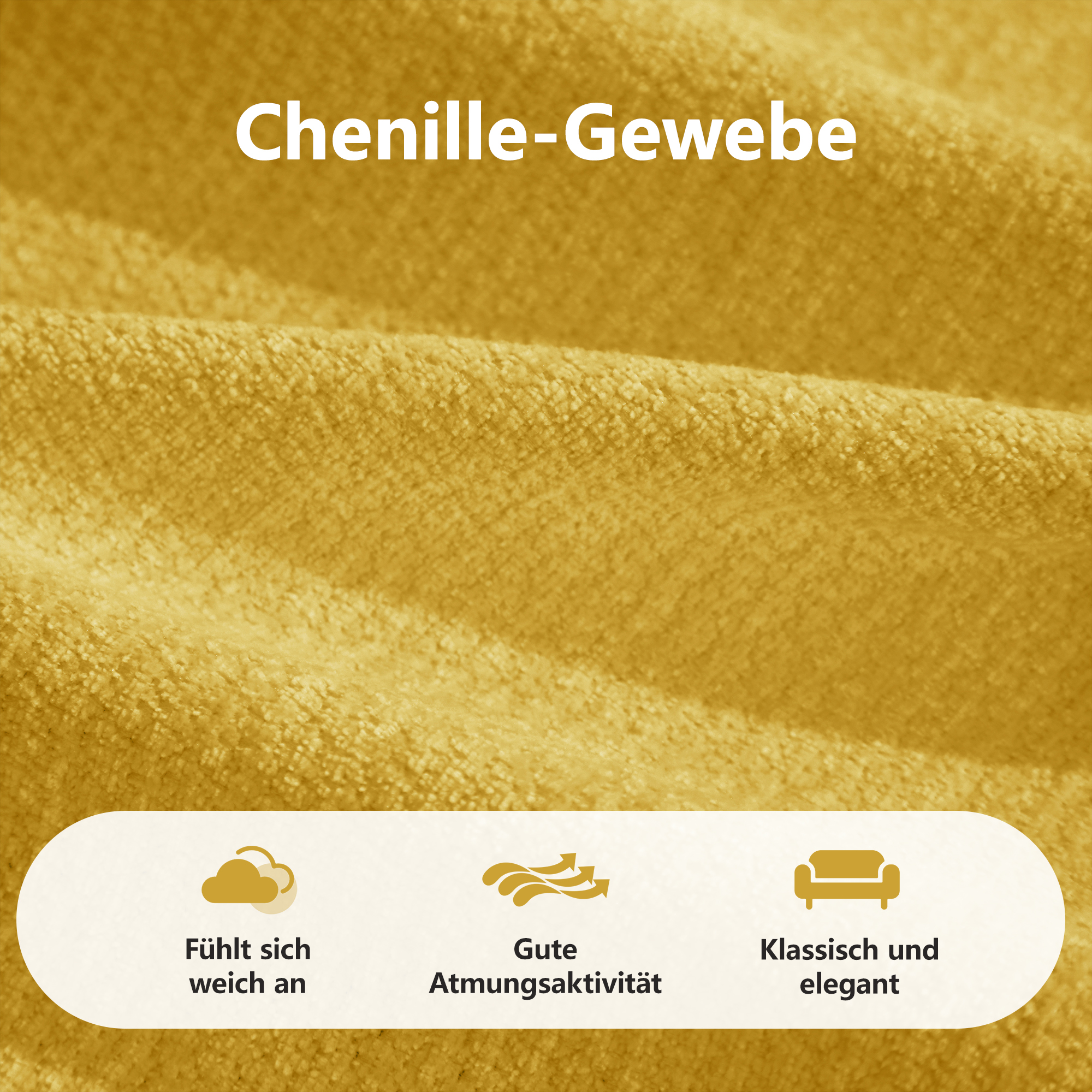 Canapé modulable jaune en chenille