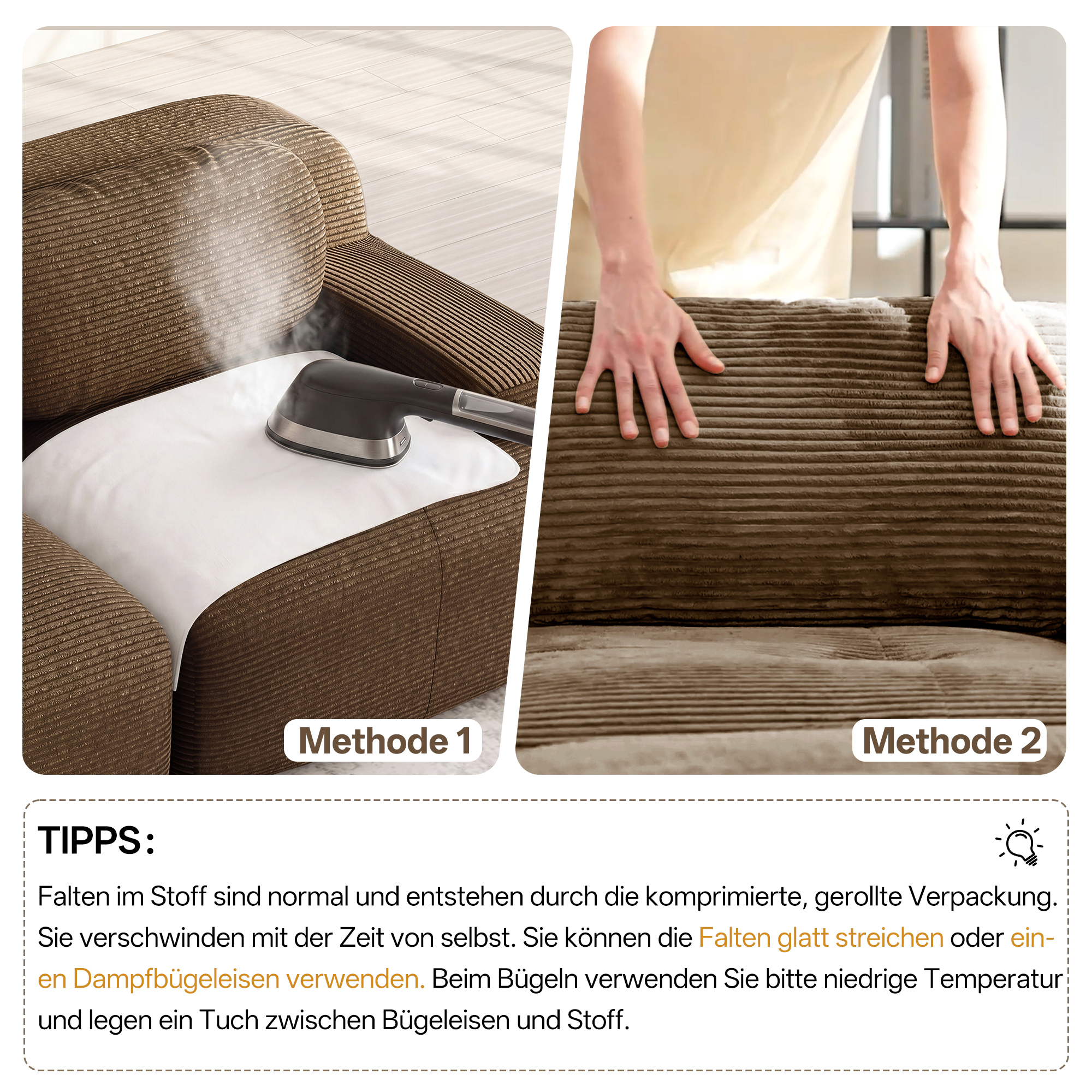 Canapé d'angle modulaire sans cadre, mousse 32D haute densité, tissu velours côtelé premium, pour salon, configuration flexible, confort exceptionnel, design simple, style luxueux discret, durabilité, détente - image 17