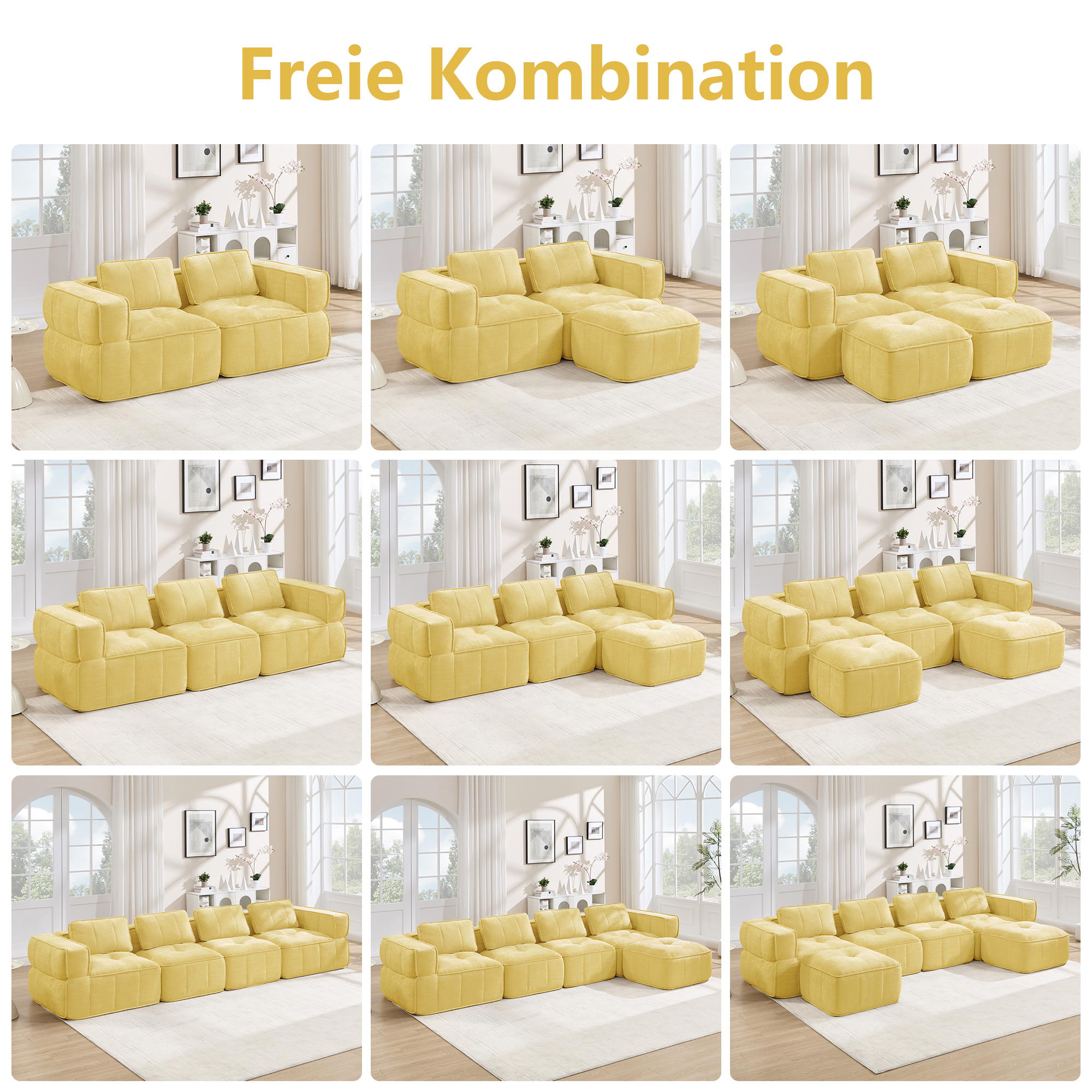 Canapé modulaire Jaune - visuel 3