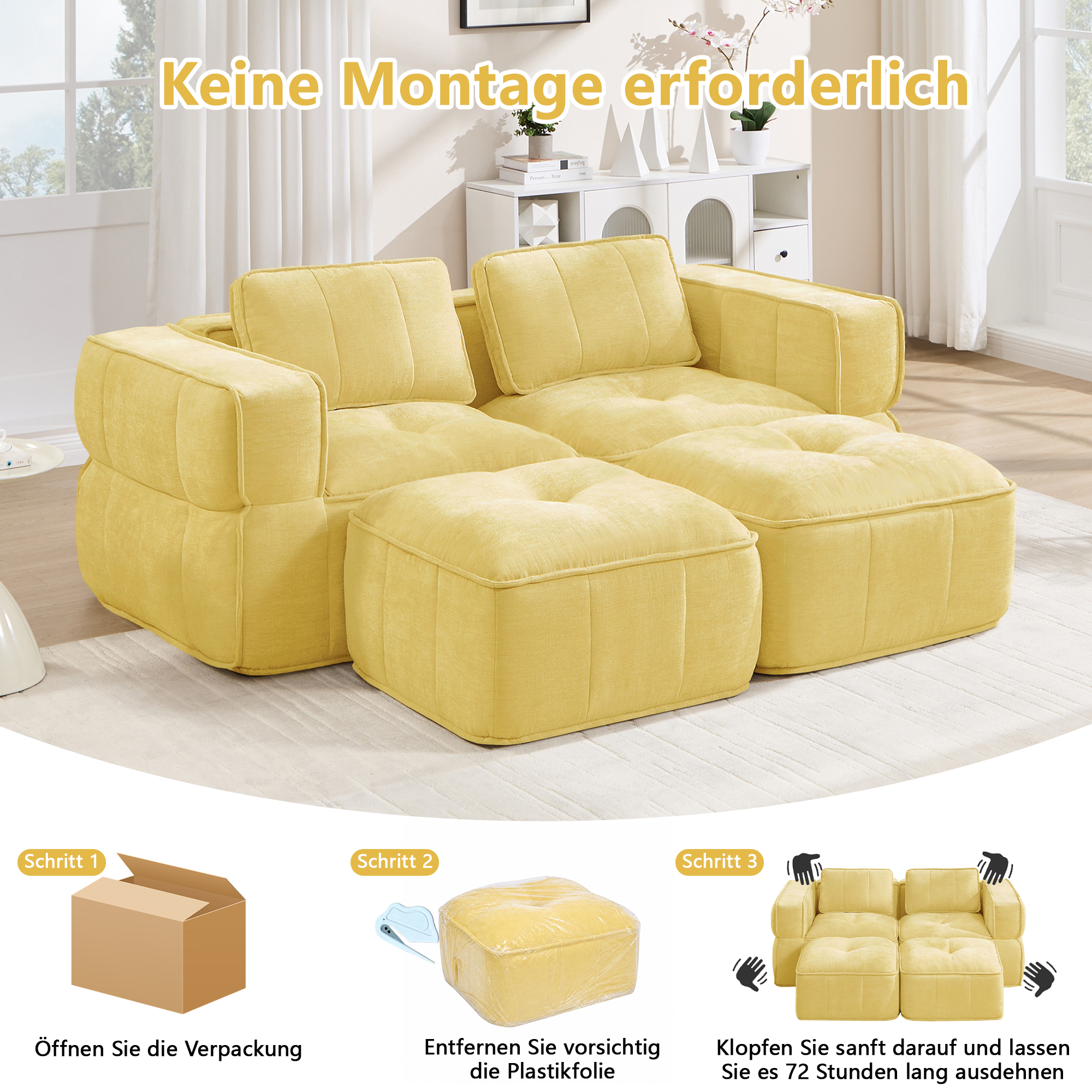 Canapé modulaire Jaune - visuel 4