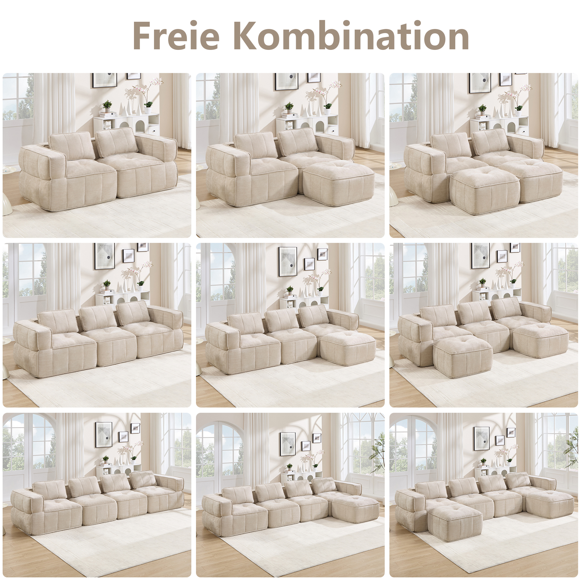 Canapé modulaire Beige - visuel 3