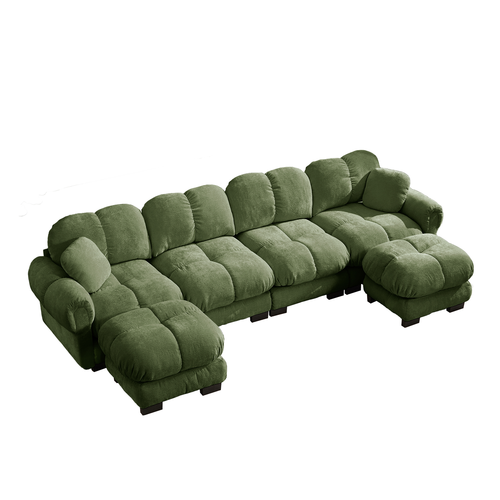Canapé modulable avec assise confortable et finition soignée vert - spécifications 1