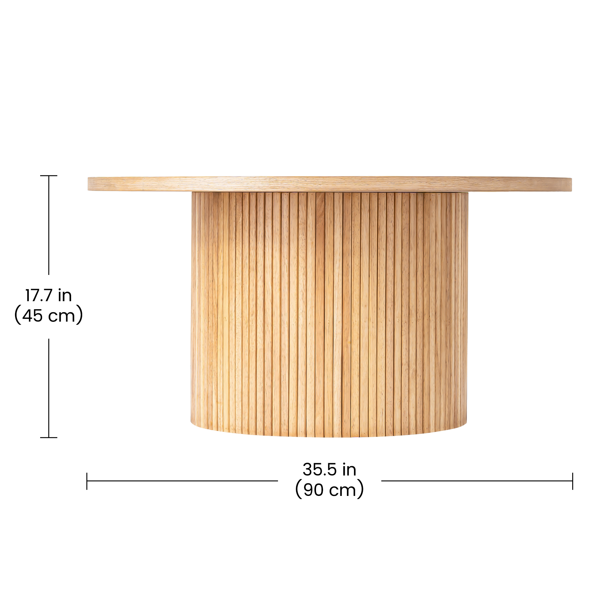 Table basse piédestale en MDF, finition bois, base rayures verticales, 2 tailles 35,4 et 23,6 pouces, hauteur basse, design gain de place, pour salon, assemblage facile, qualité durable - image 12