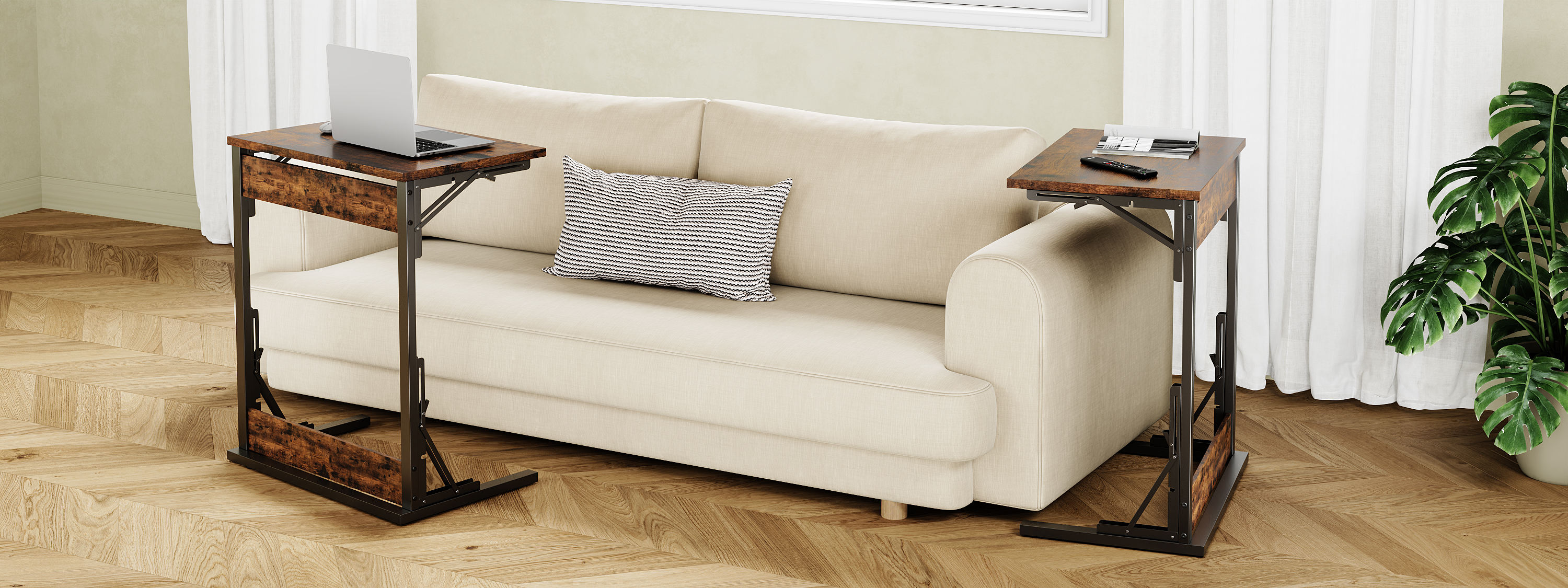 Utilisation polyvalente de la table en forme de C