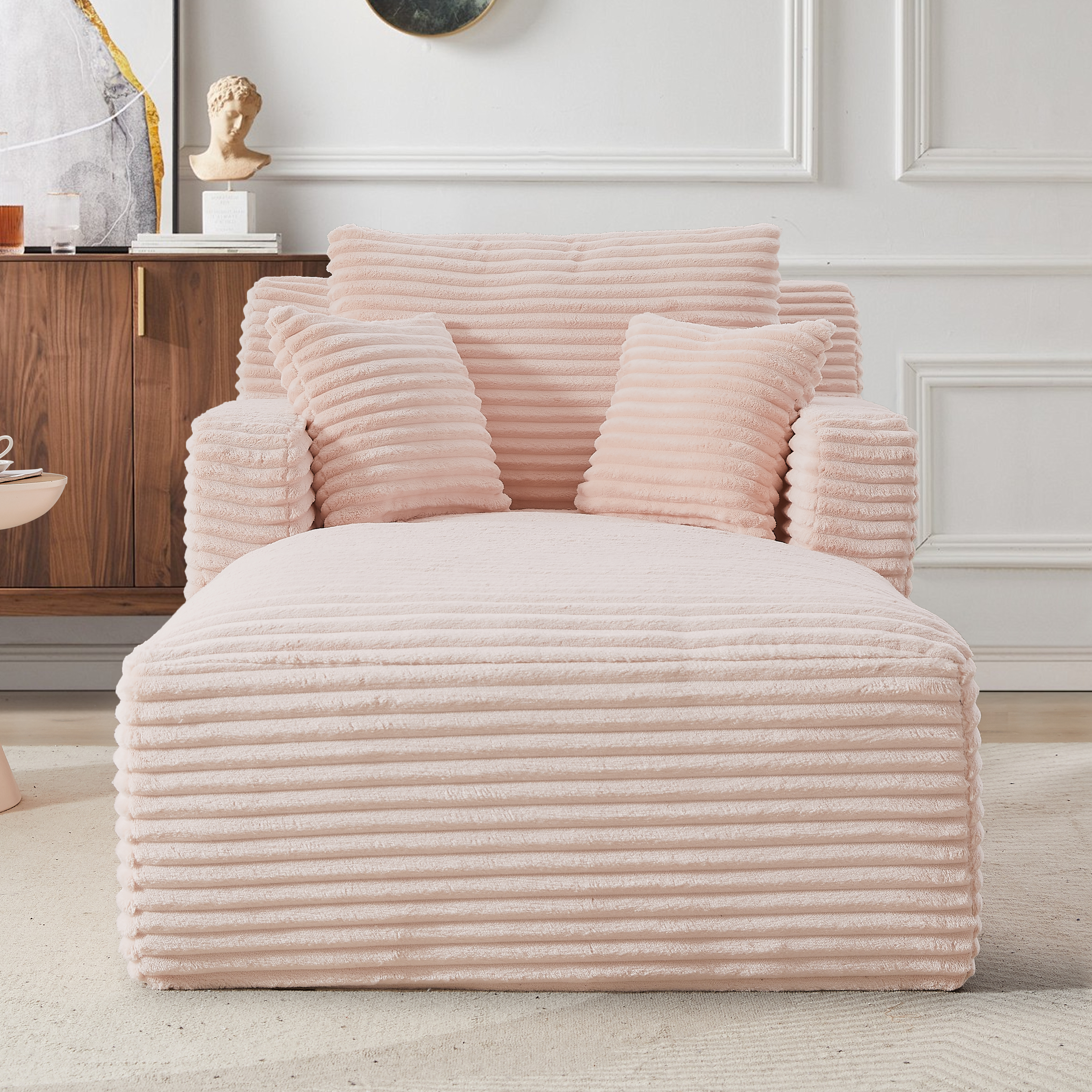 Modernes Chaiselongue Sofa aus Cord, Bequemes Schl