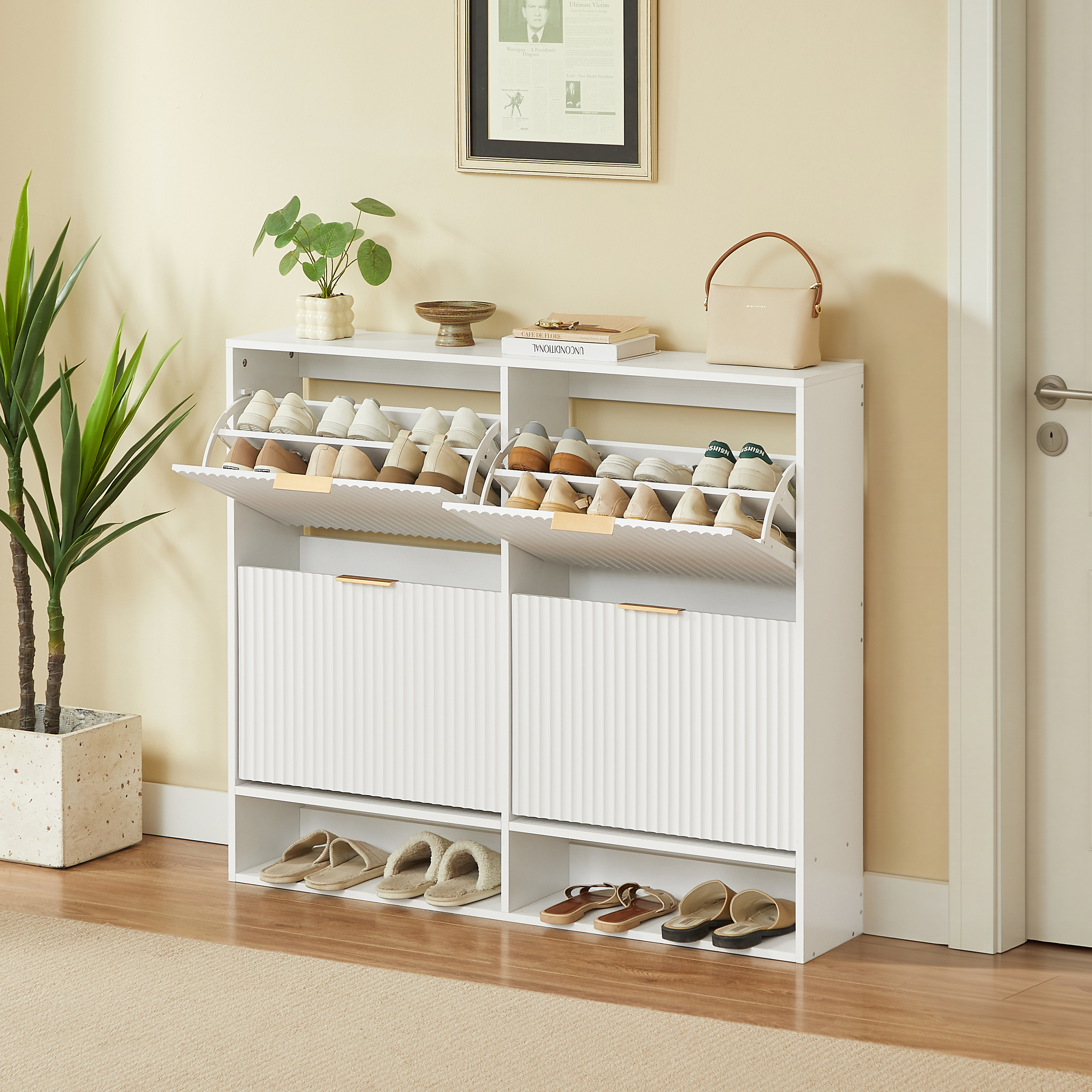 Détail du meuble à chaussures