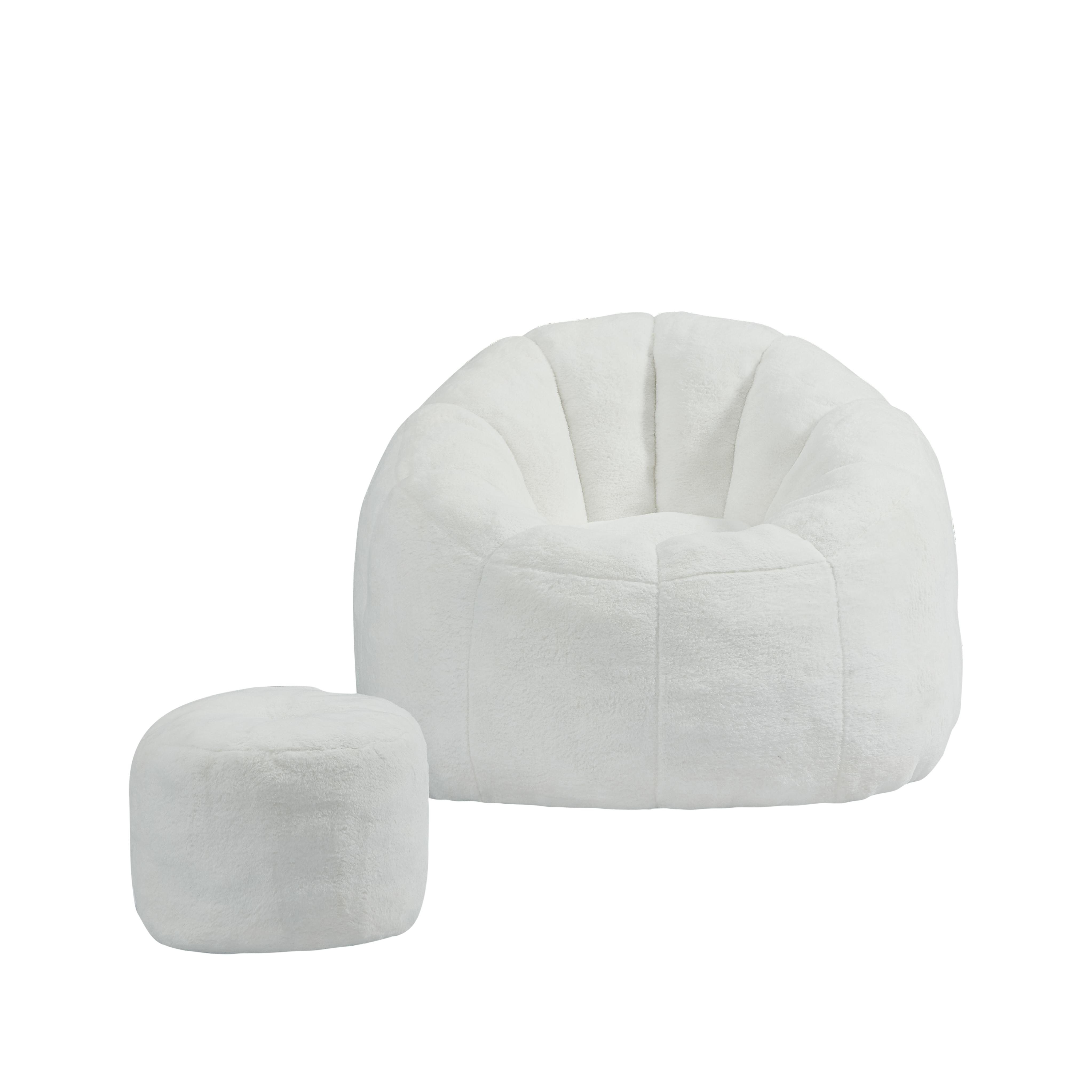 Weicher Blüten-Sitzsack für Erwachsene mit Fußhock