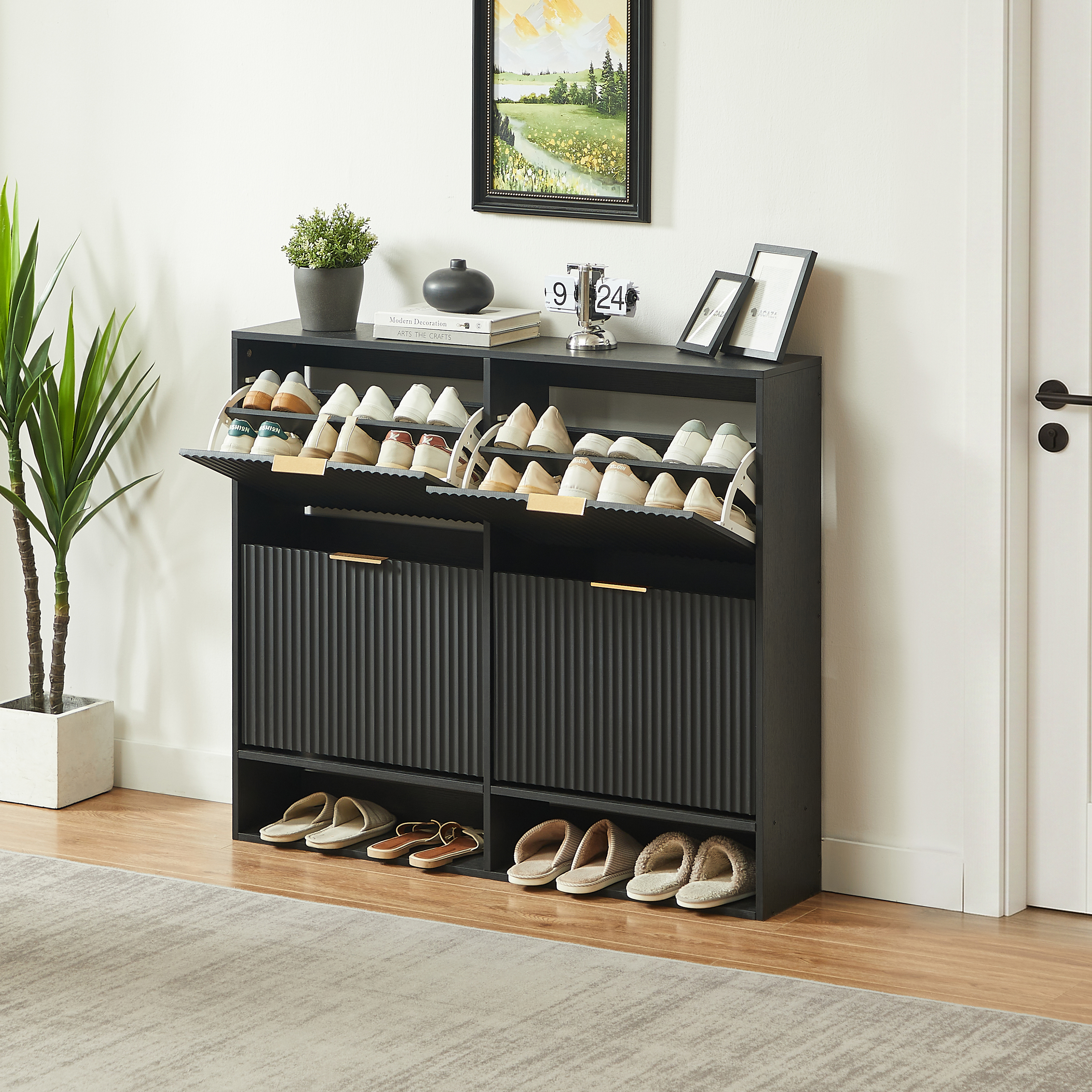 Détail du meuble à chaussures