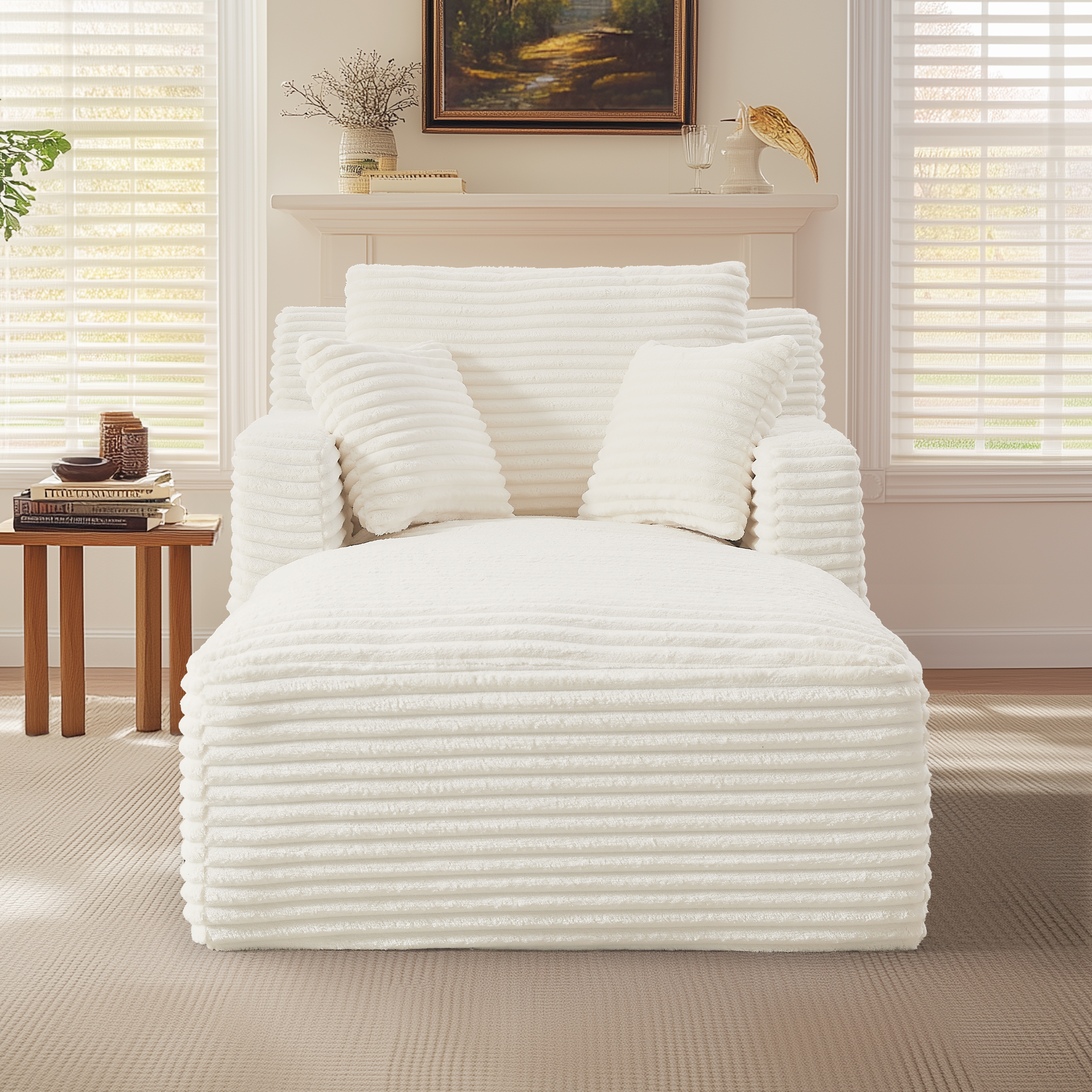 Modernes Chaiselongue Sofa aus Cord, Bequemes Schl