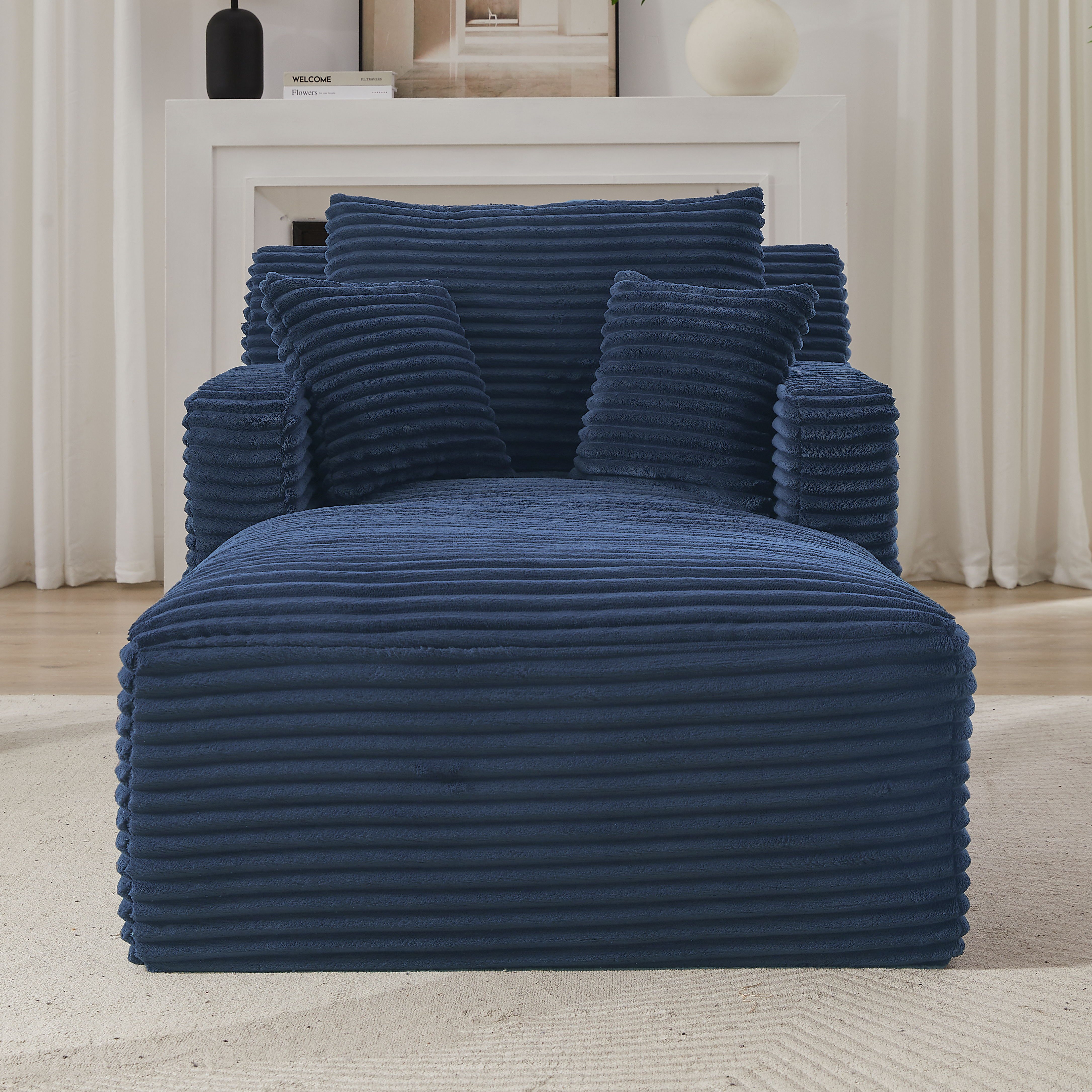 Modernes Chaiselongue Sofa aus Cord, Bequemes Schl