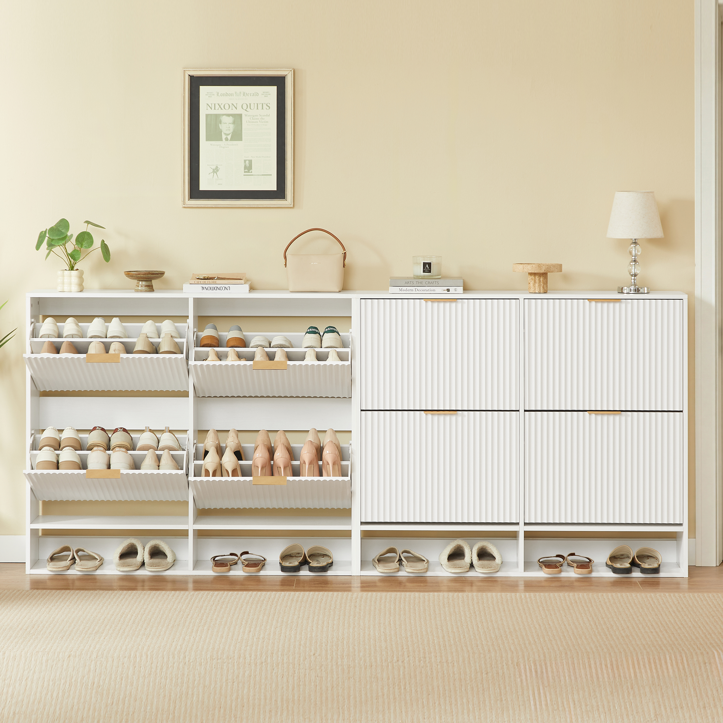 Détail du meuble à chaussures