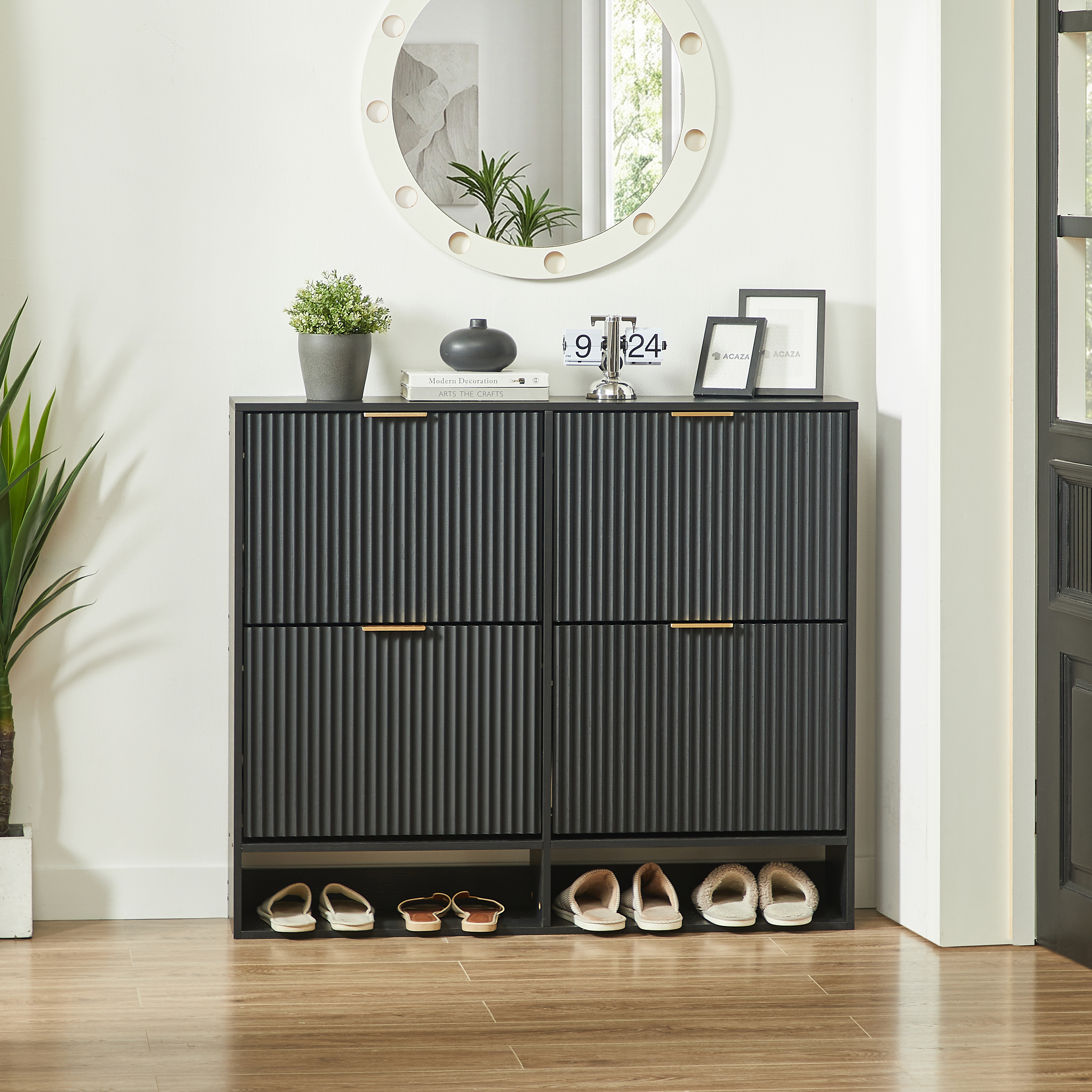 Détail du meuble à chaussures