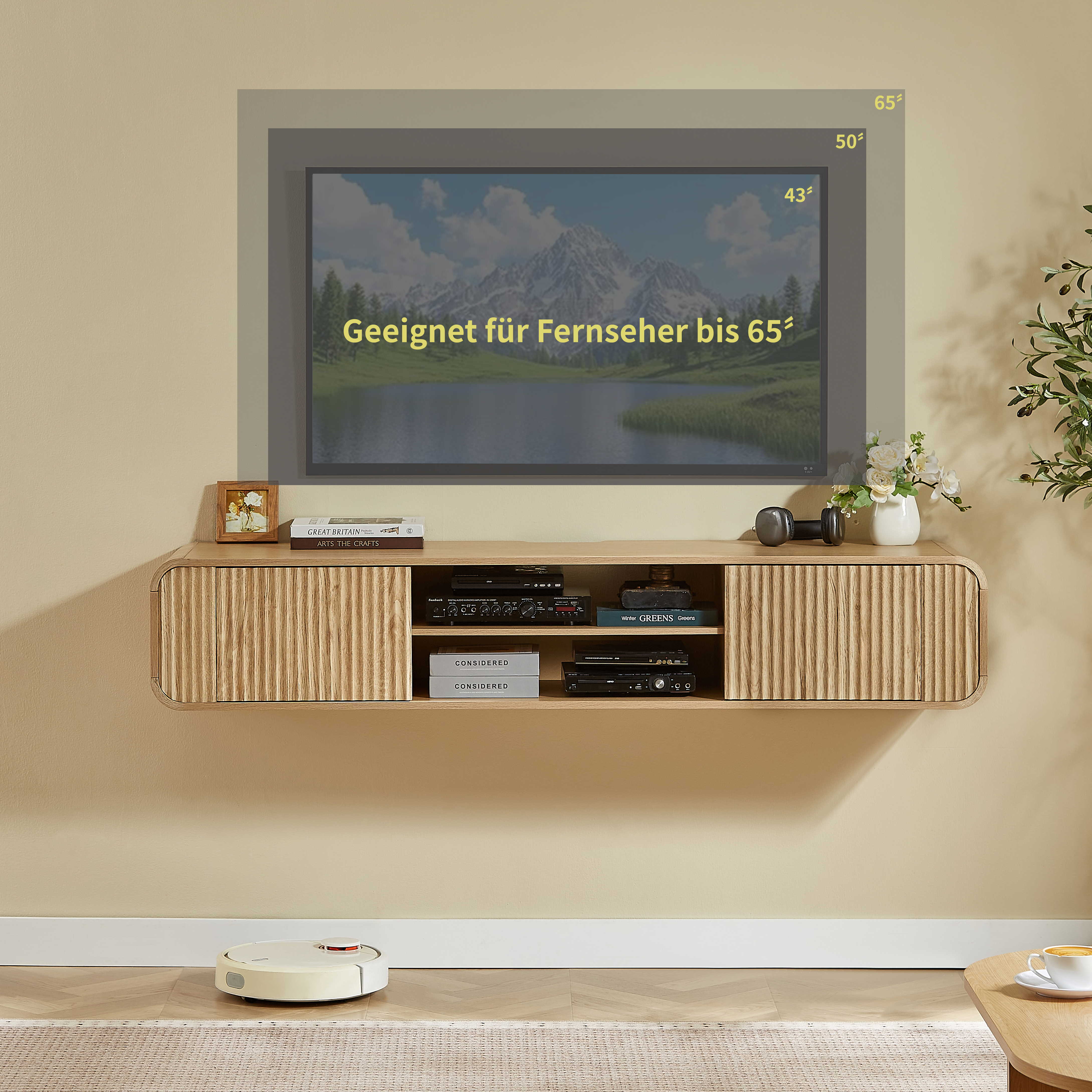 Détail du meuble TV