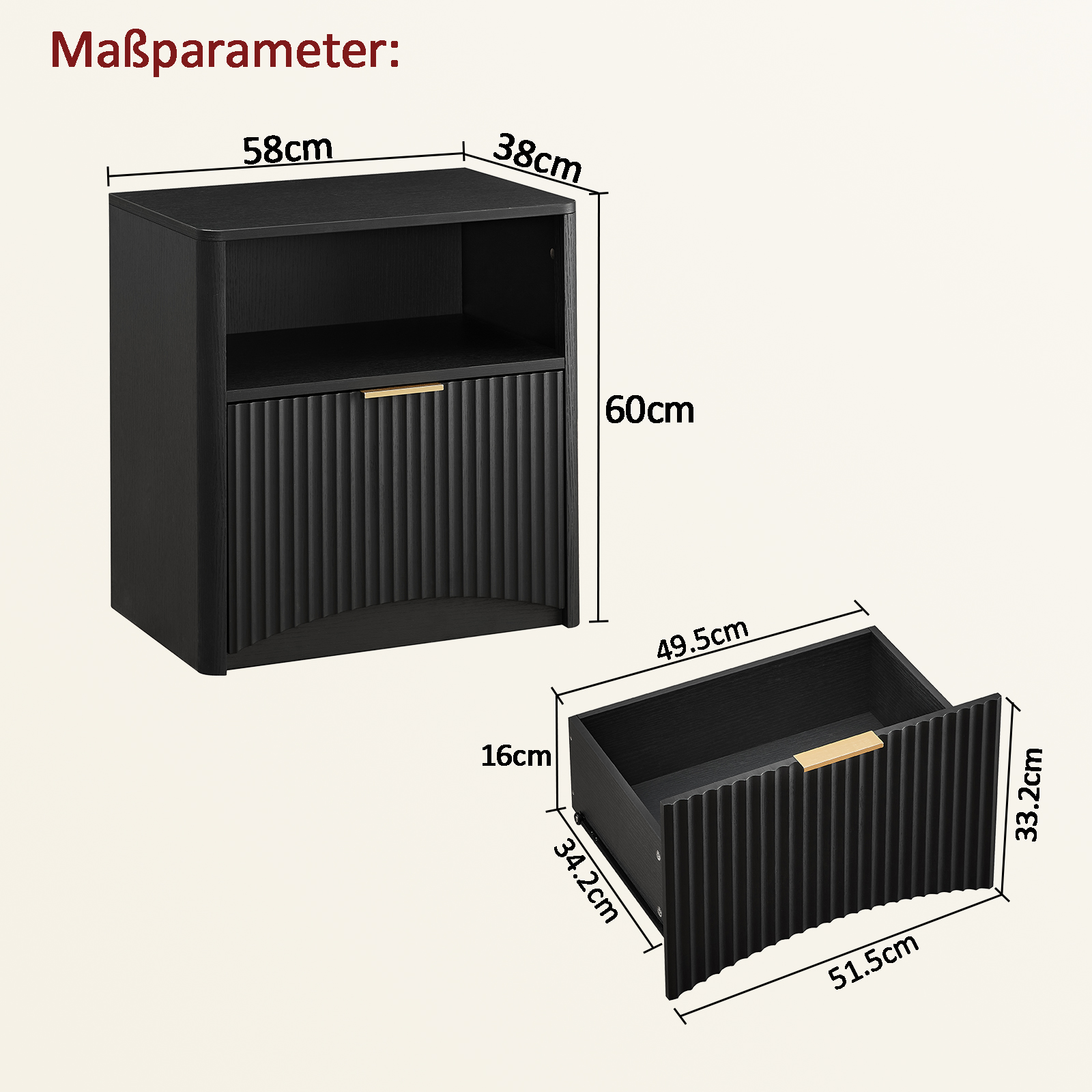 Dimensions du table de chevet