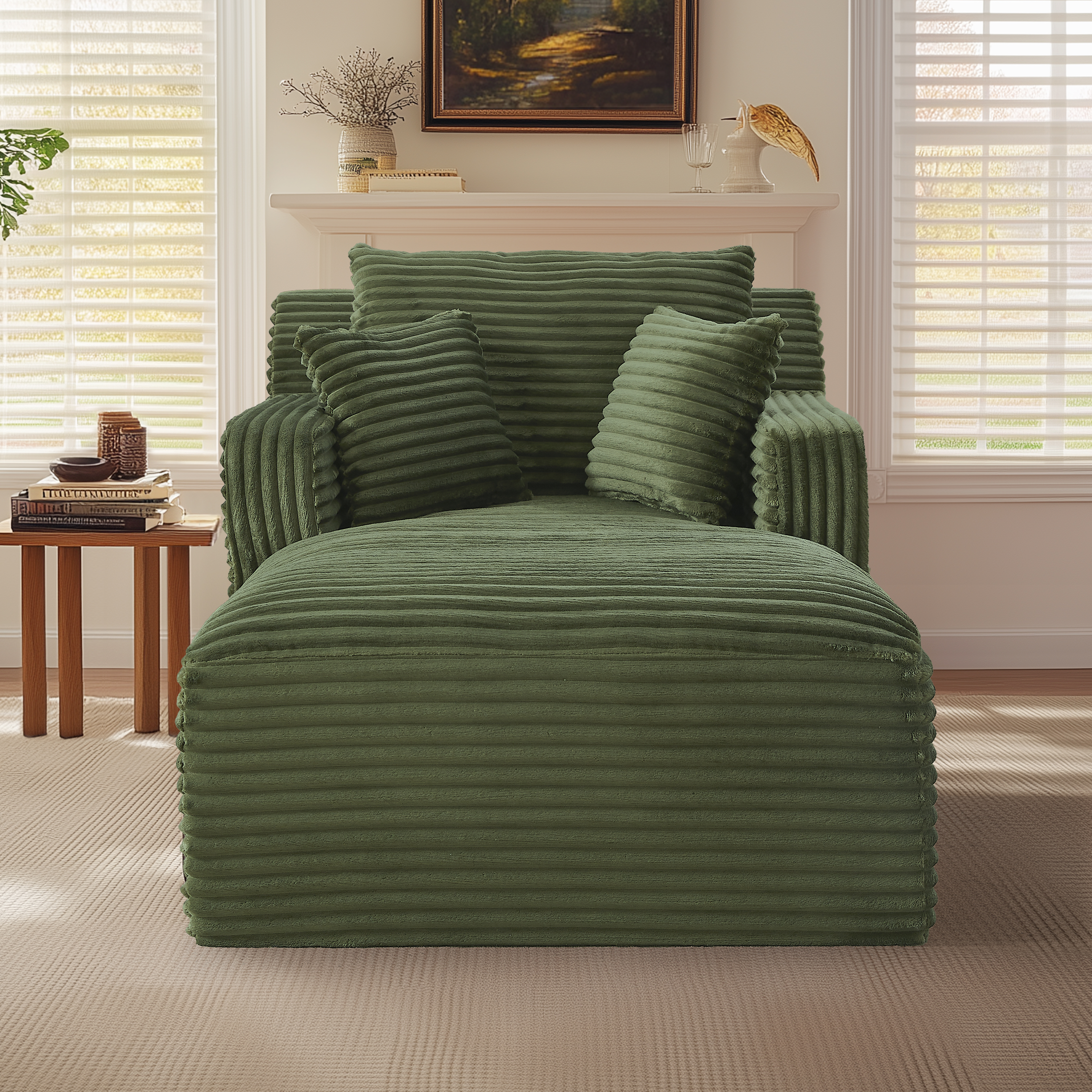 Modernes Chaiselongue Sofa aus Cord, Bequemes Schl