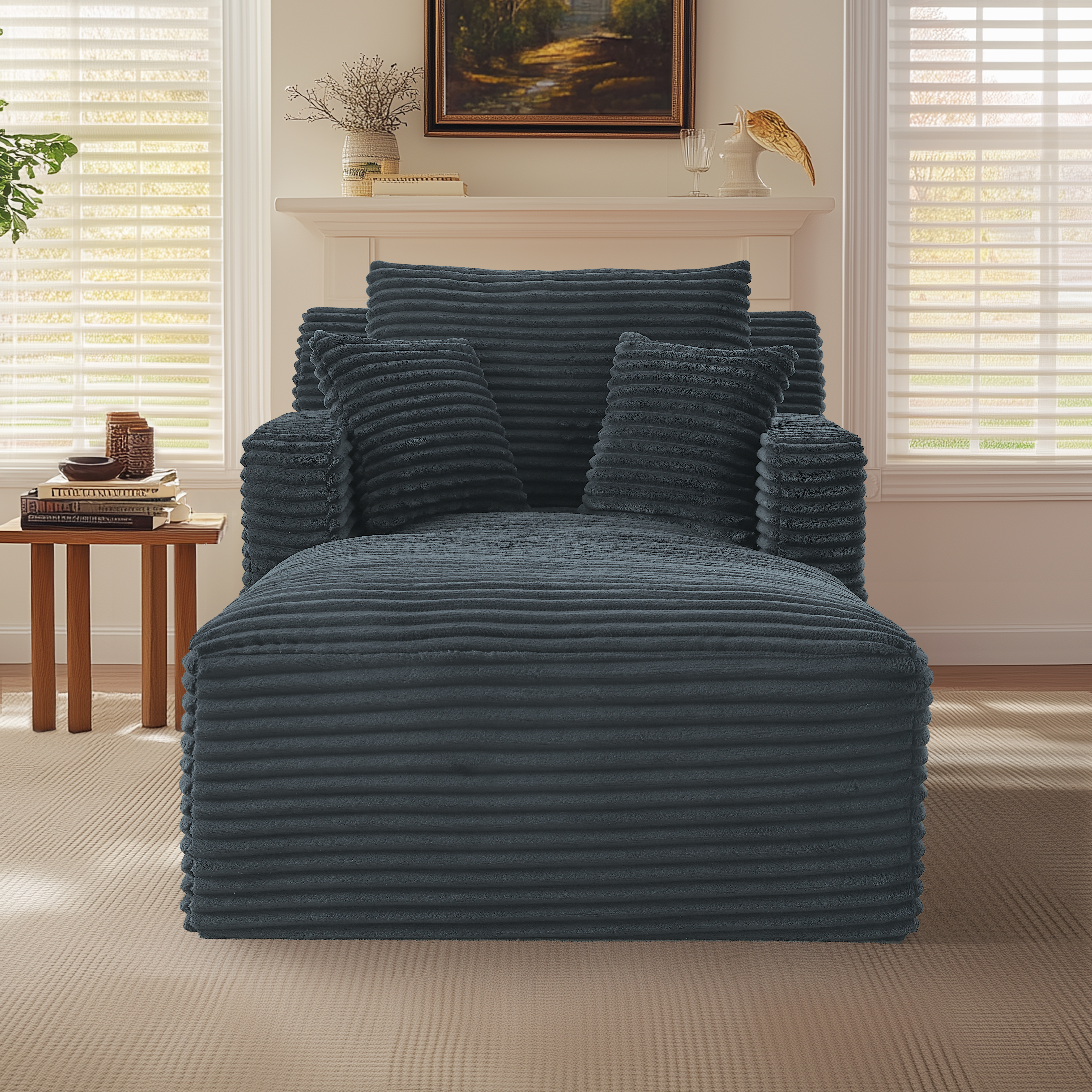 Modernes Chaiselongue Sofa aus Cord, Bequemes Schl