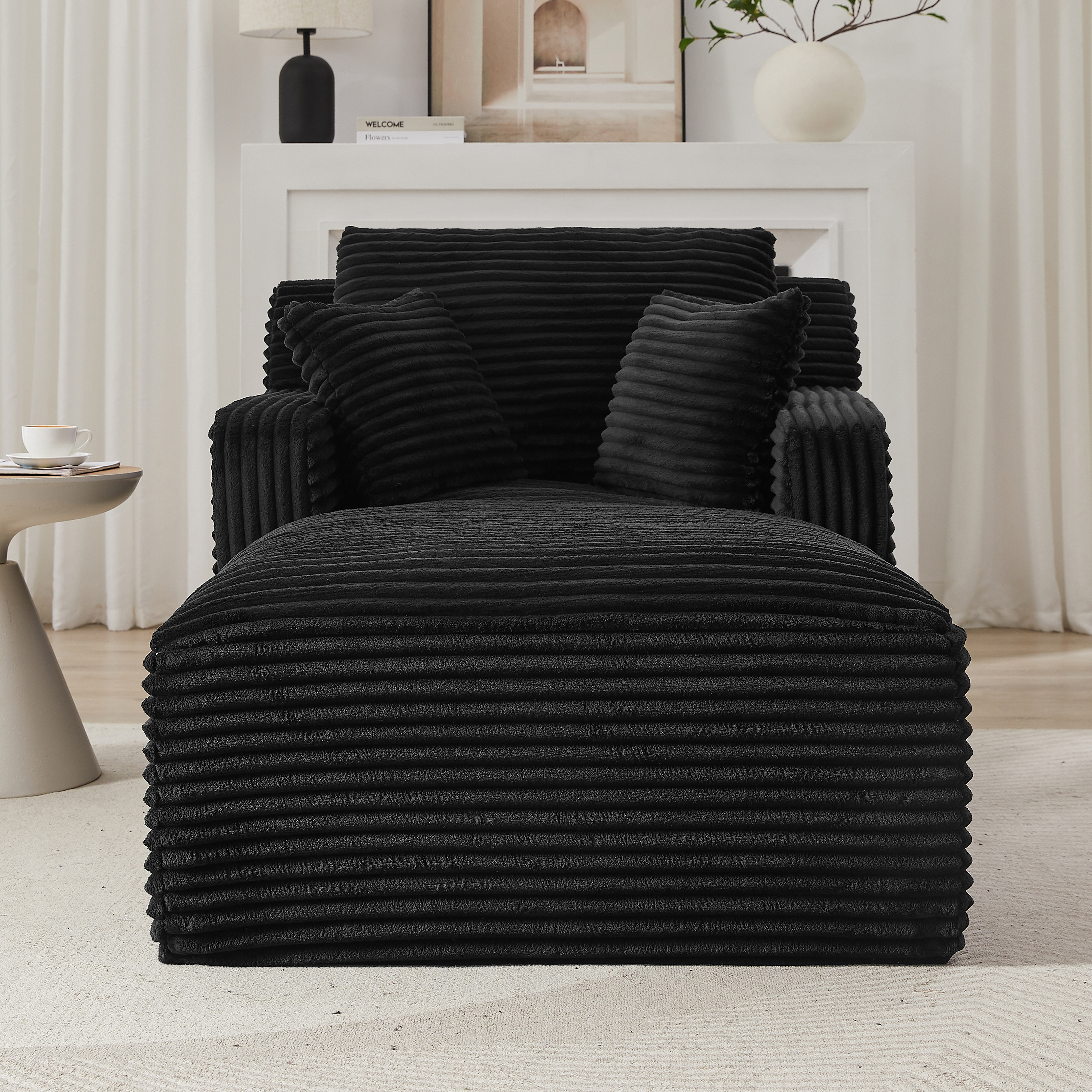 Modernes Chaiselongue Sofa aus Cord, Bequemes Schl
